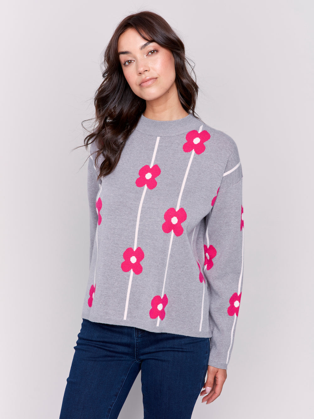 Charlie B Emily Sweater - Heather Grey Clothing - Tops - Sweaters - Pullovers by Charlie B | Grace the Boutique