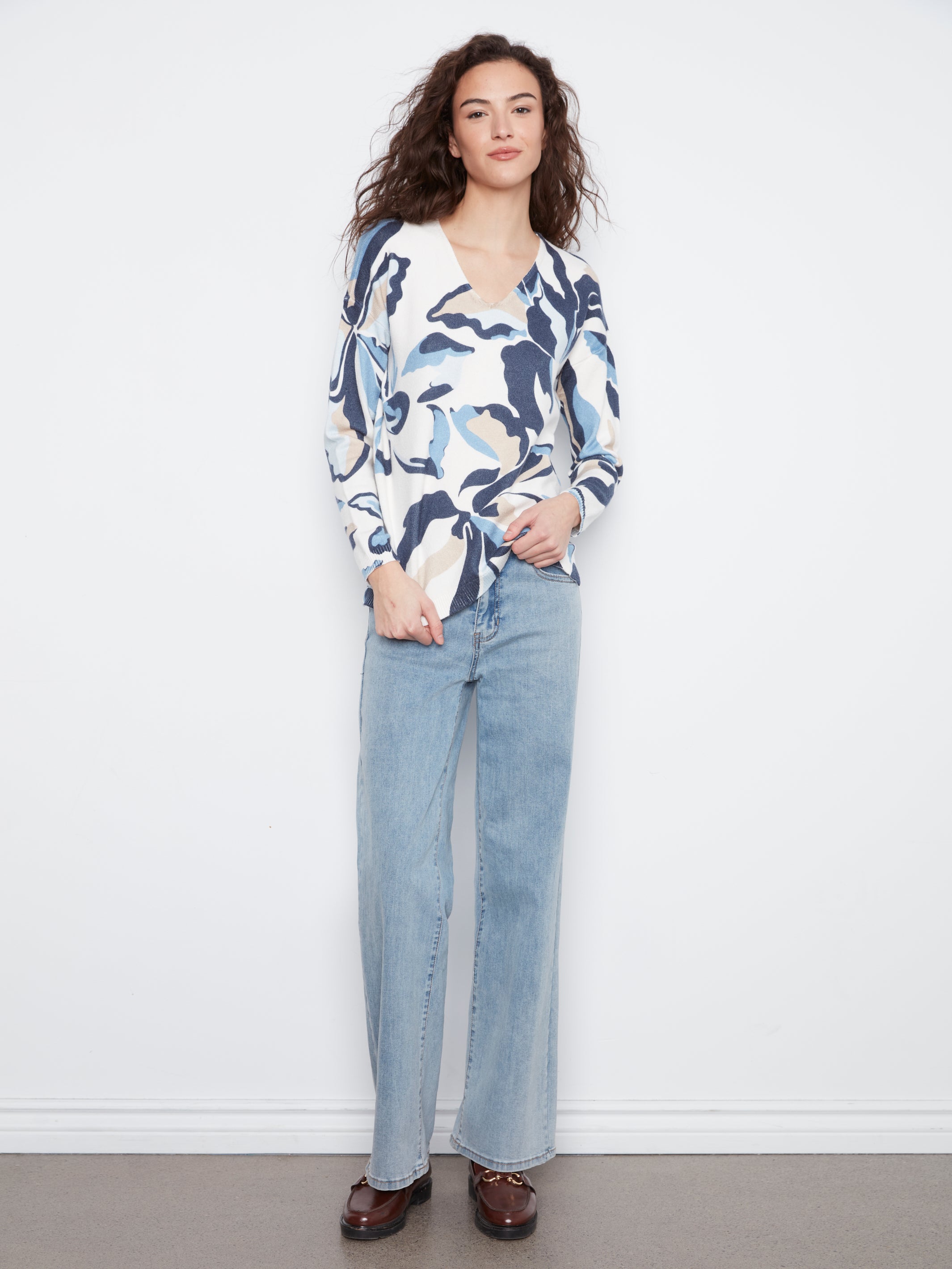 Charlie B Farrah Sweater - Azurine