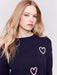 Charlie B Hearts Sweater - Navy Clothing - Tops - Sweaters - Pullovers by Charlie B | Grace the Boutique