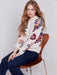 Charlie B Luella Printed Sweater - Heather Beige Clothing - Tops - Sweaters - Pullovers by Charlie B | Grace the Boutique