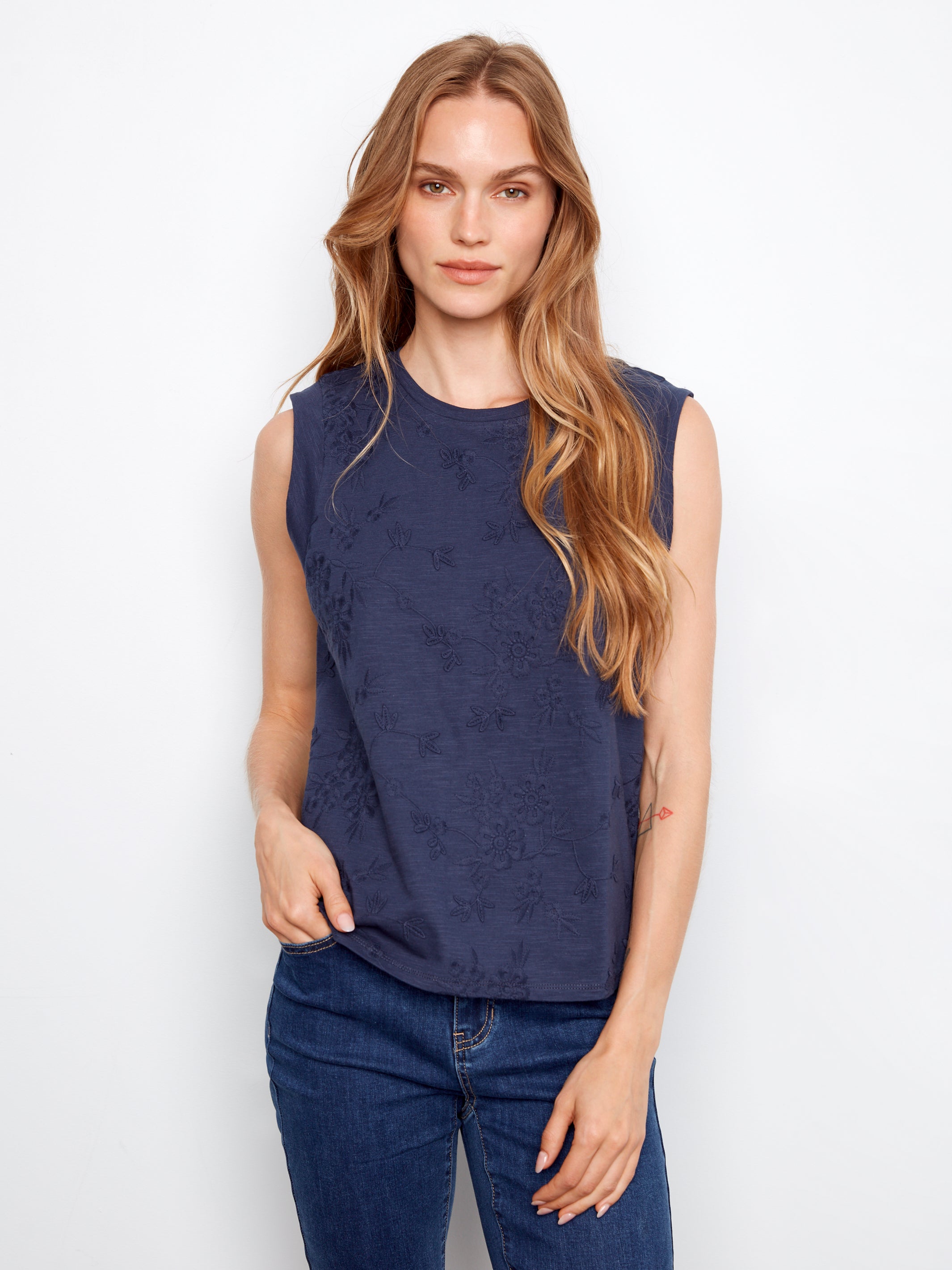 Charlie B Polly Tee - Navy