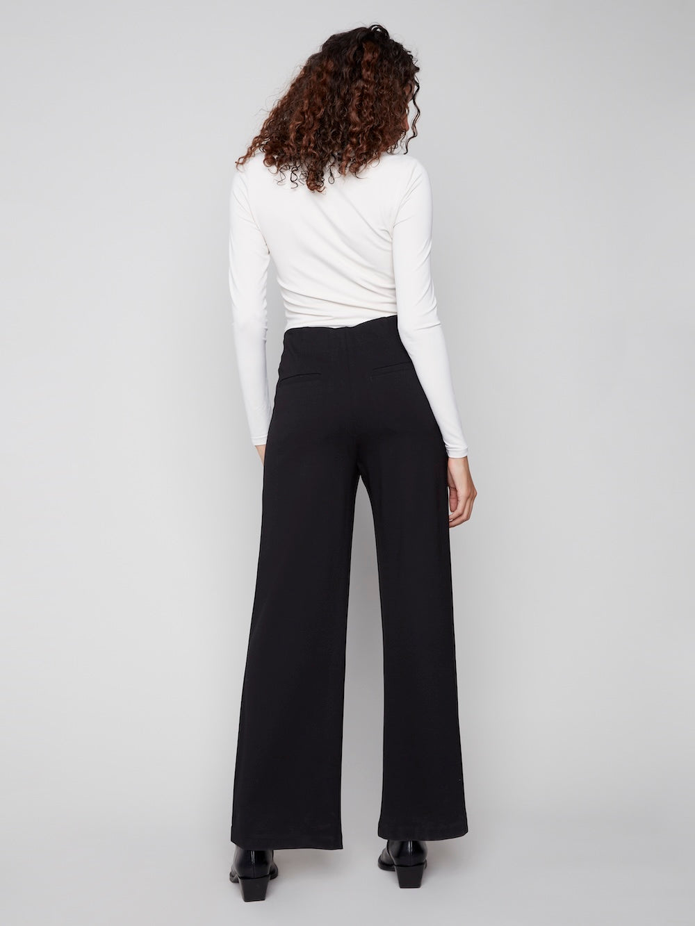 Charlie B Pull-On Wide Leg Pants - Black