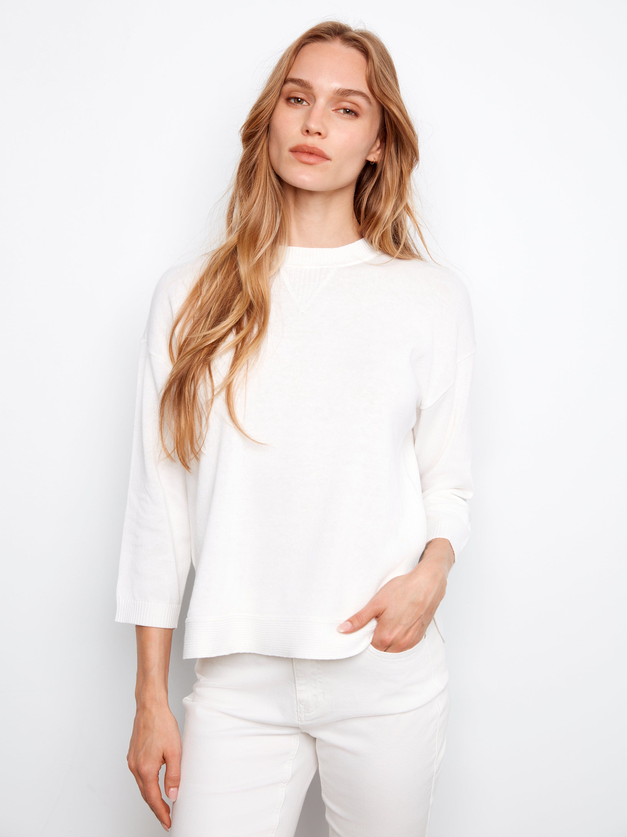 Charlie B Rebecca Sweater - White
