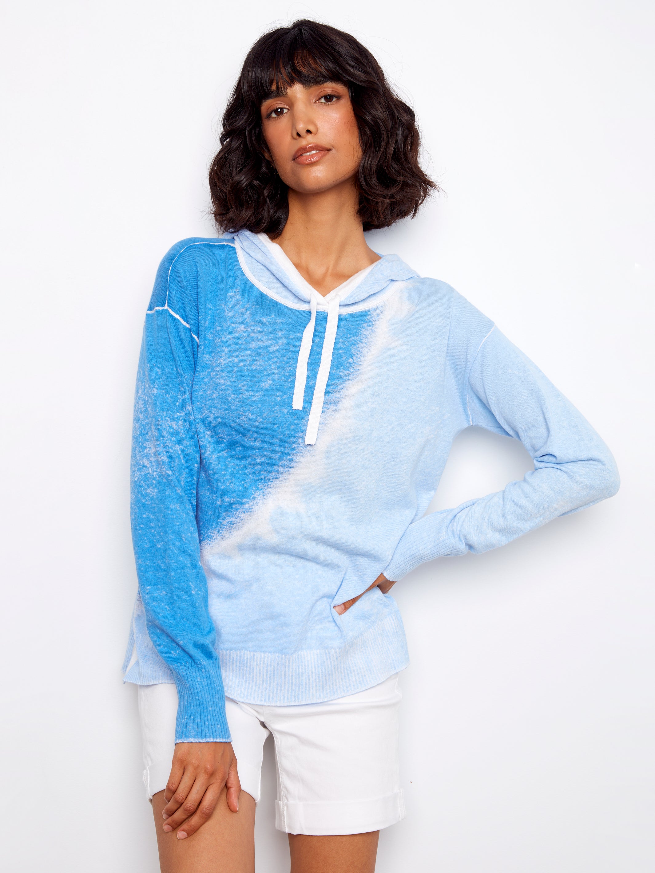 Charlie B Reverse Print Hoodie - Cloud