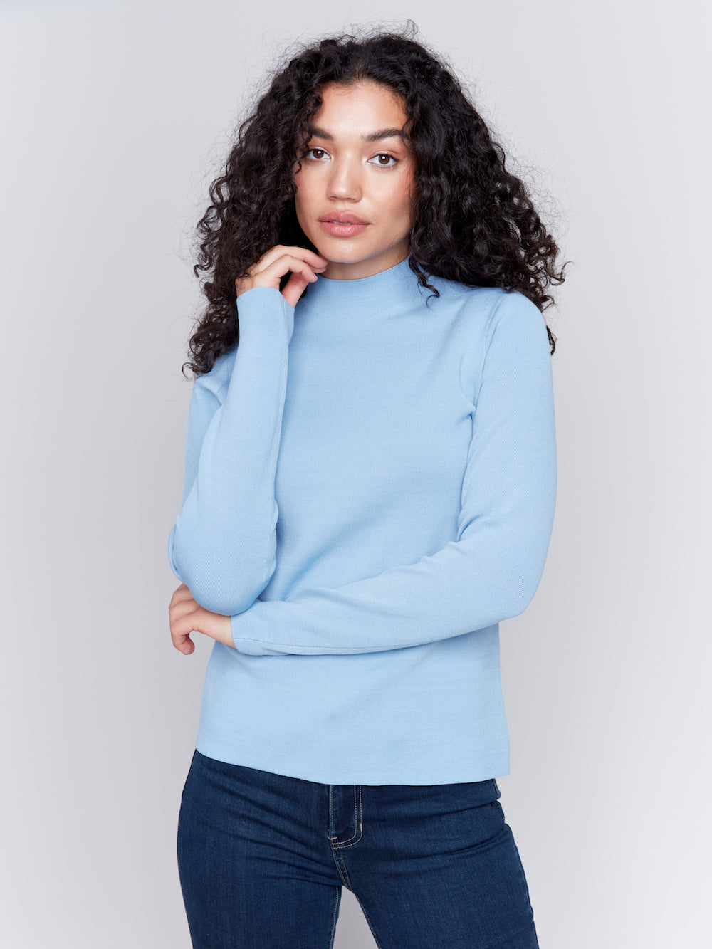 Charlie B Reversible Mock Neck - Heather Frost Clothing - Tops - Shirts - LS Knits by Charlie B | Grace the Boutique