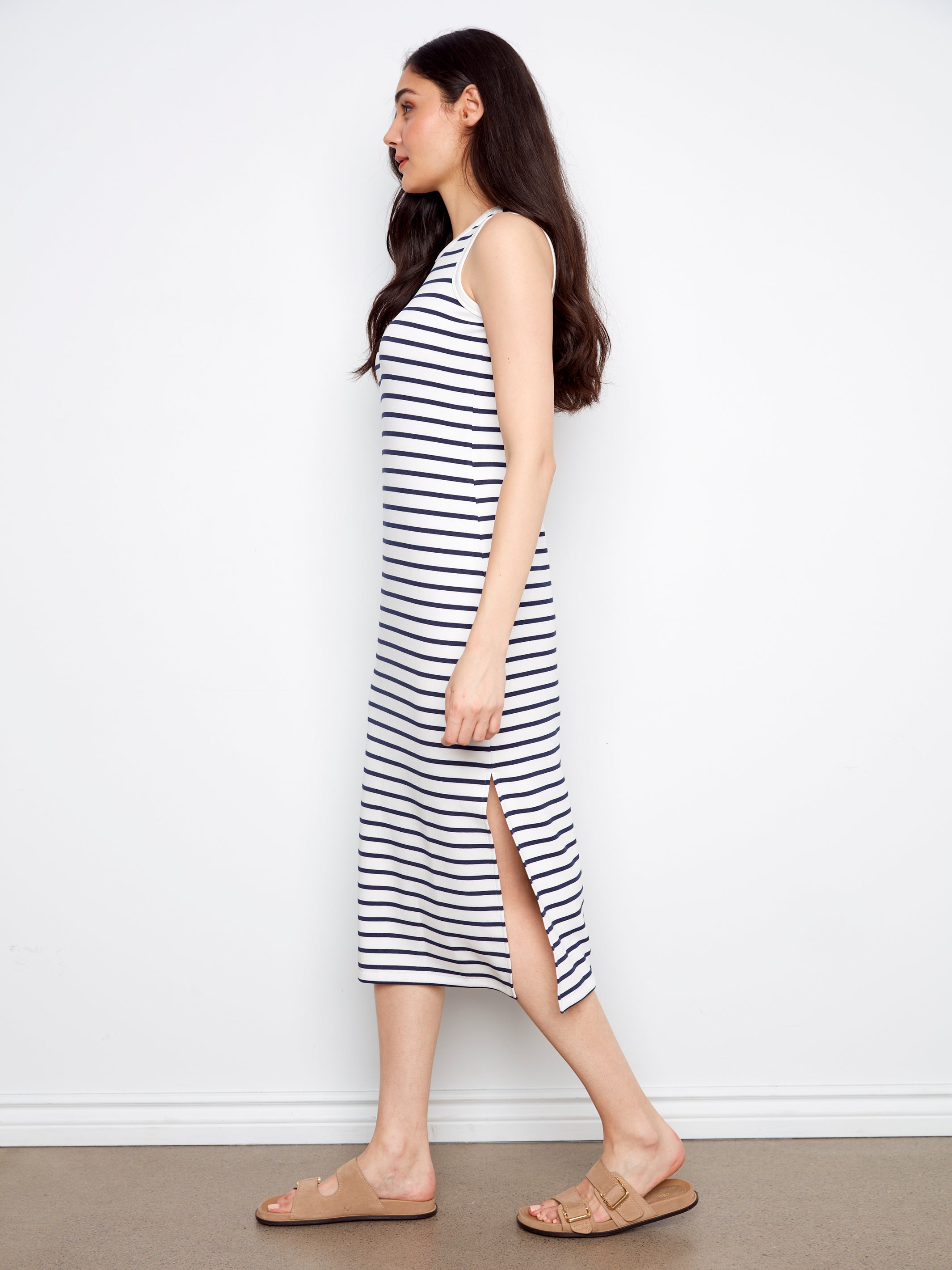 Charlie B Striped Midi Dress - Denim