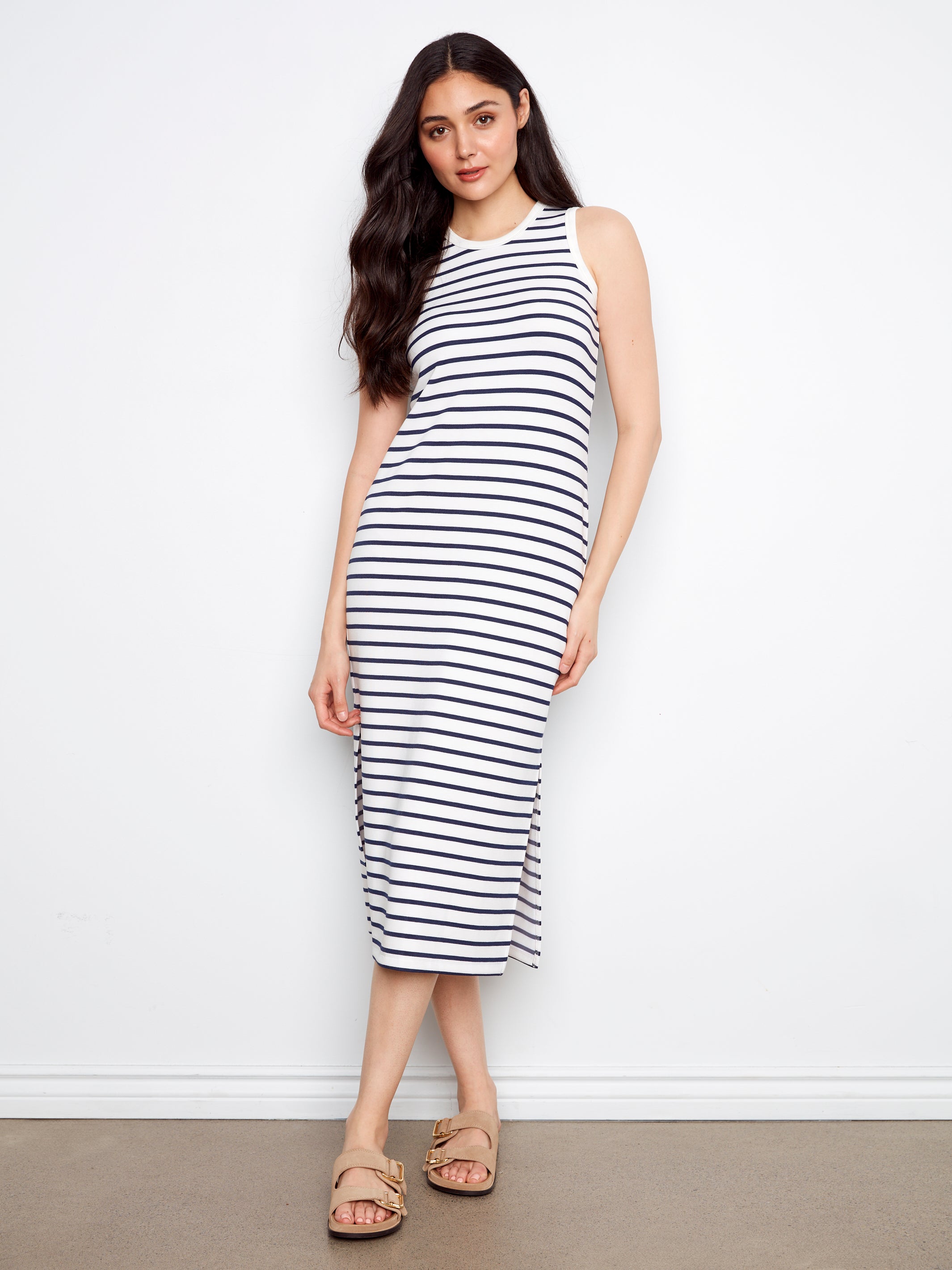 Charlie B Striped Midi Dress - Denim