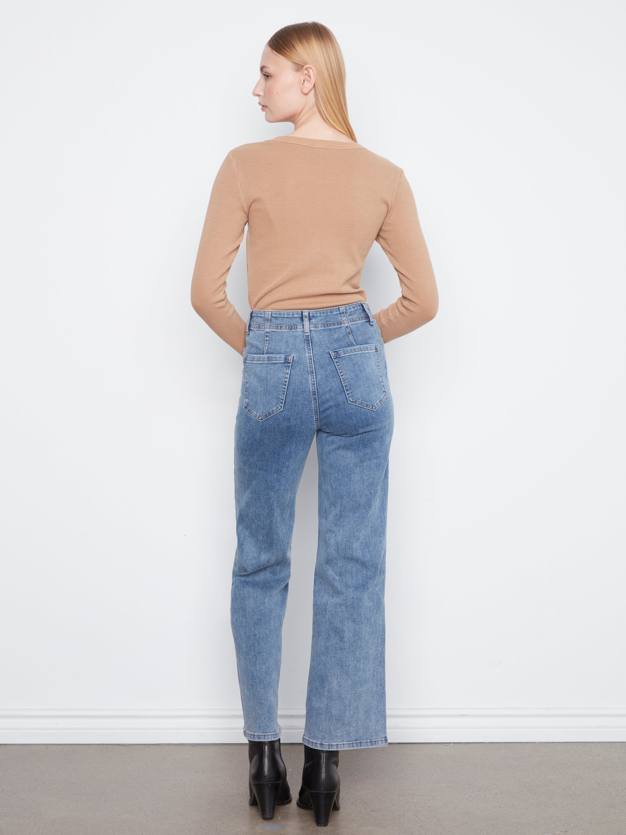 Charlie B Wide Leg Jeans - Medium Blue