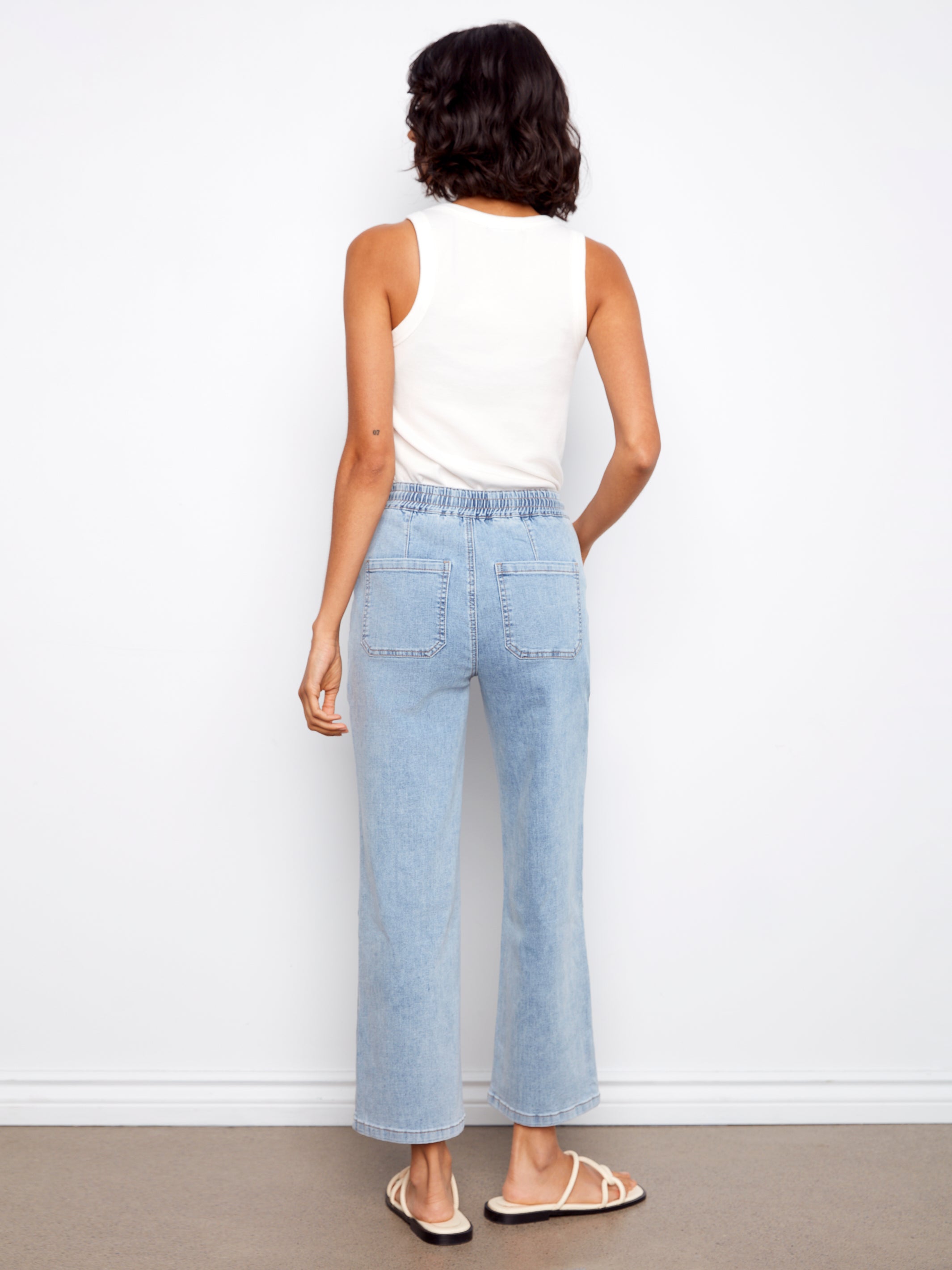 Charlie B Wide Leg Jogger Jean - Soft Blue