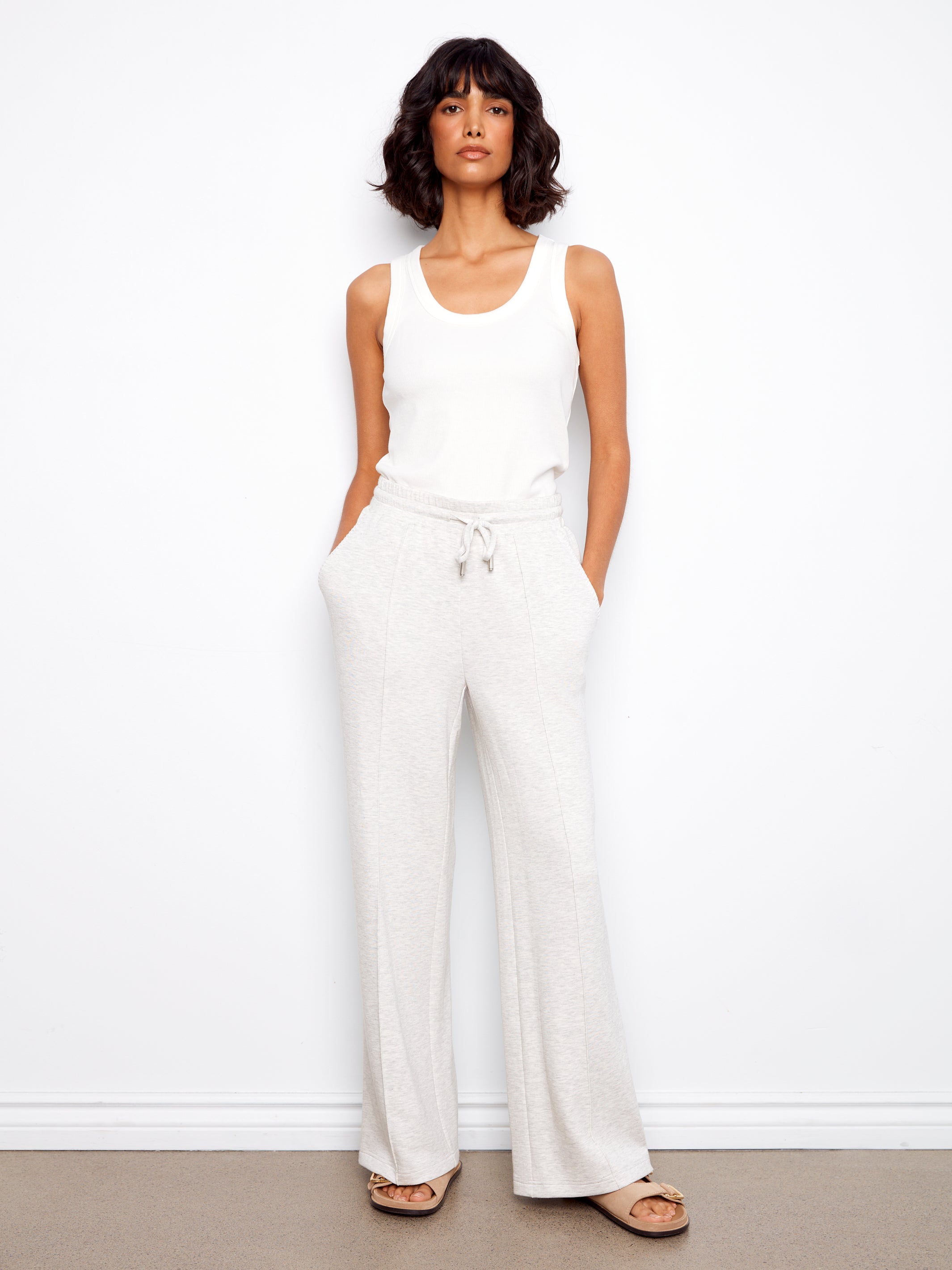 Charlie B Wide Leg - Light Grey