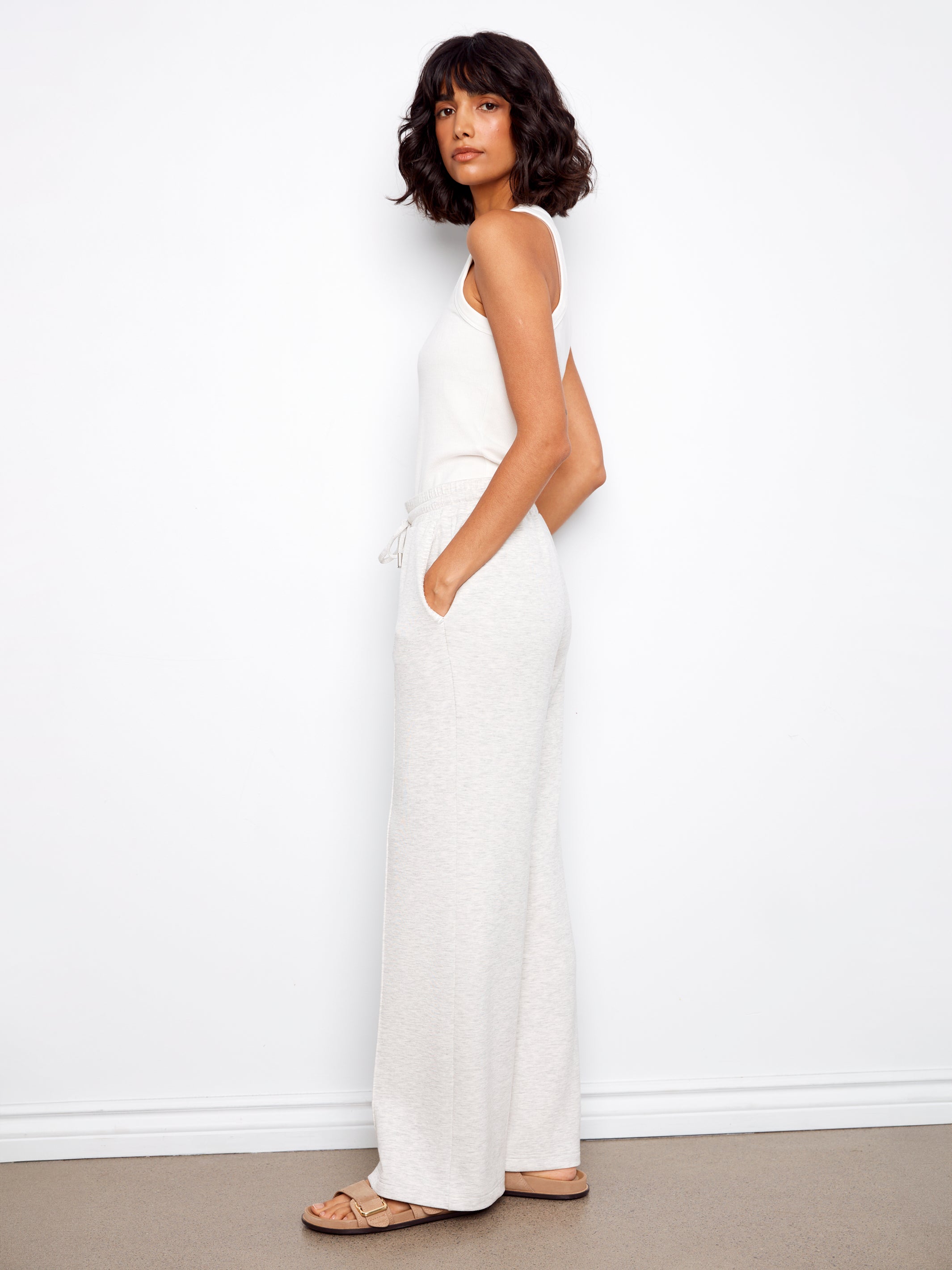 Charlie B Wide Leg - Light Grey