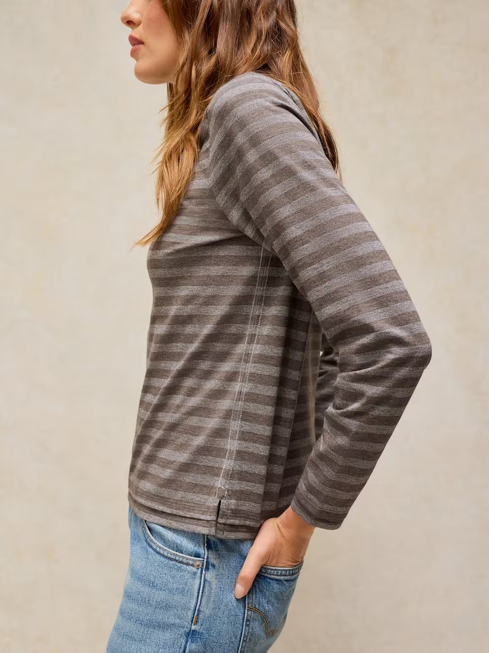 White Stuff Clara Stripe Sparkle - Grey