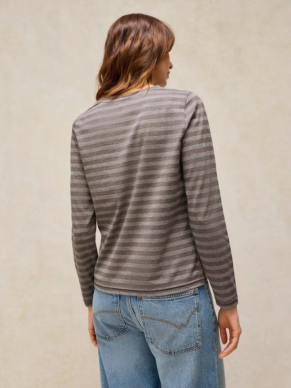 White Stuff Clara Stripe Sparkle - Grey