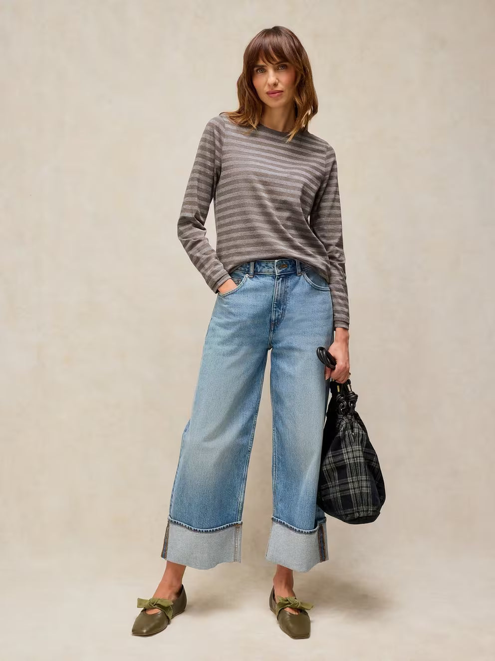 White Stuff Clara Stripe Sparkle - Grey