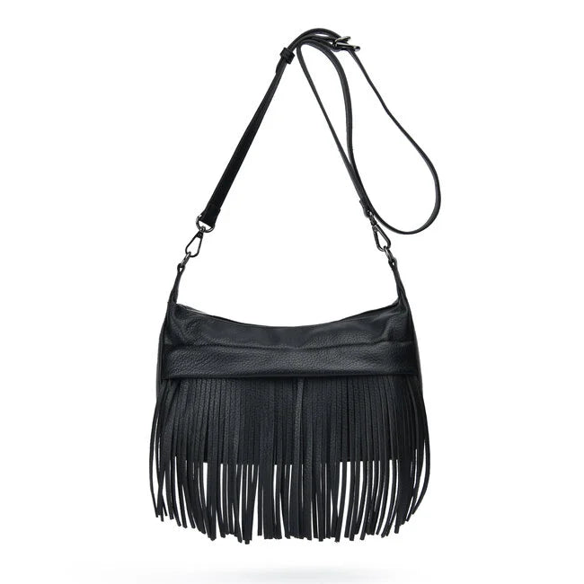 co-lab Oui Fringe Crossbody - Black