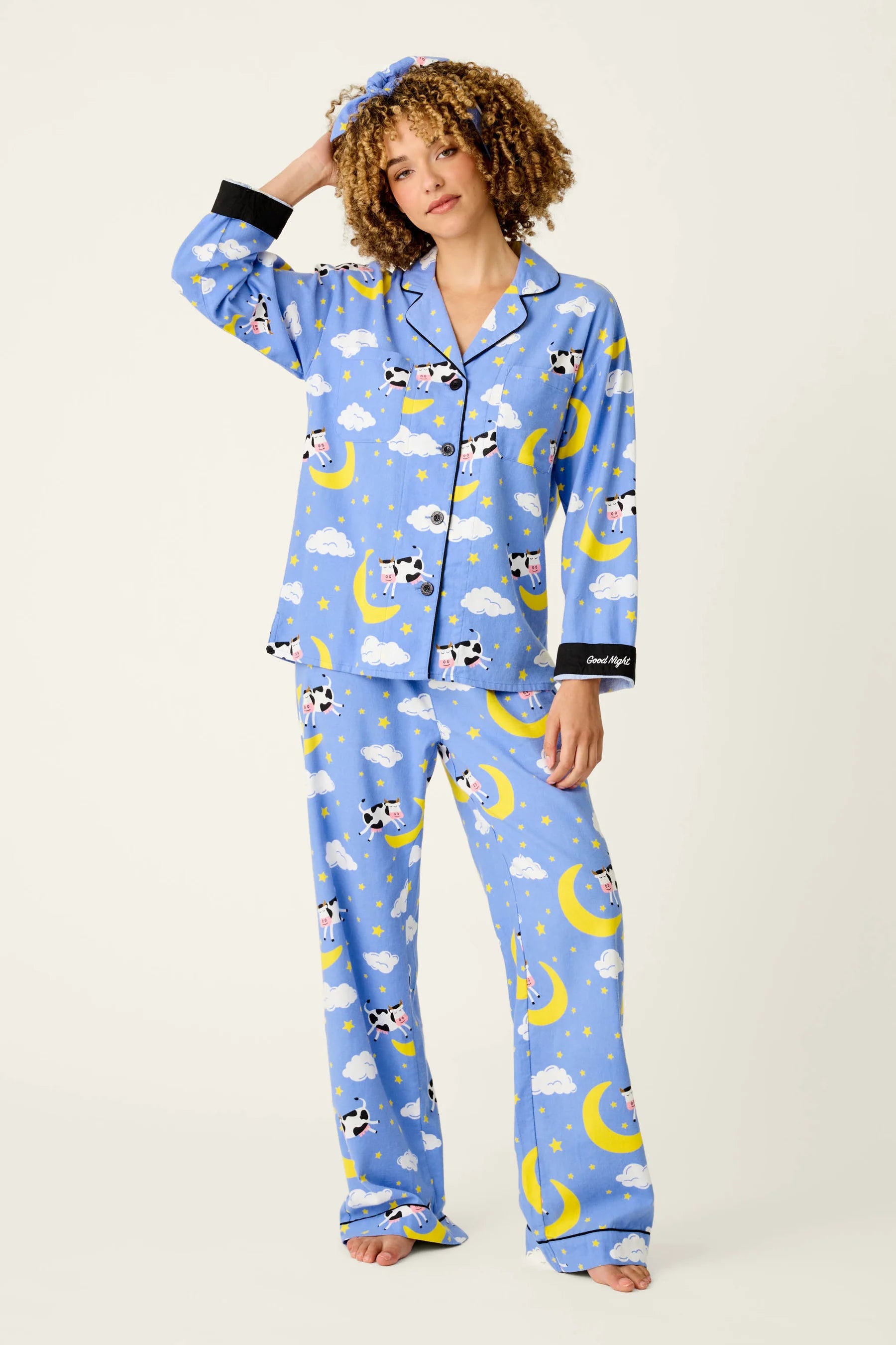 PJ Salvage Forever Favourites Flannel PJ Set - Good Night Peri