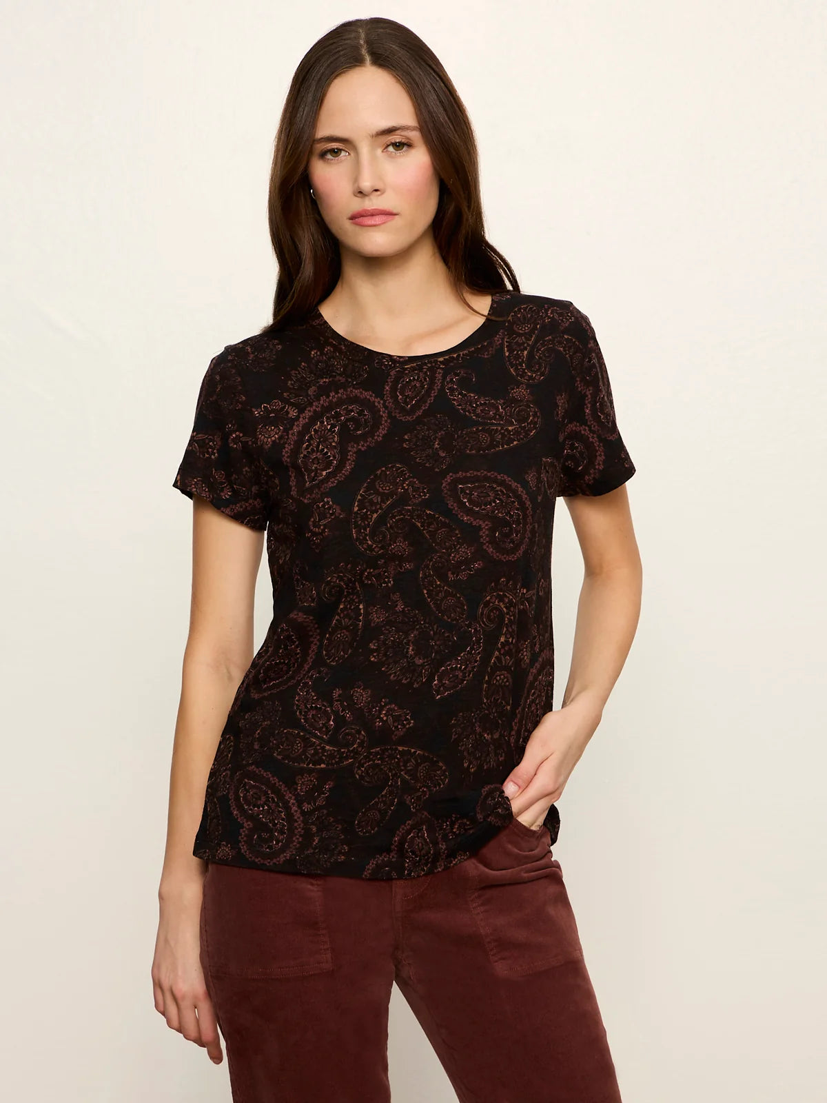 Sanctuary Perfect Tee - Cocoa Paisley