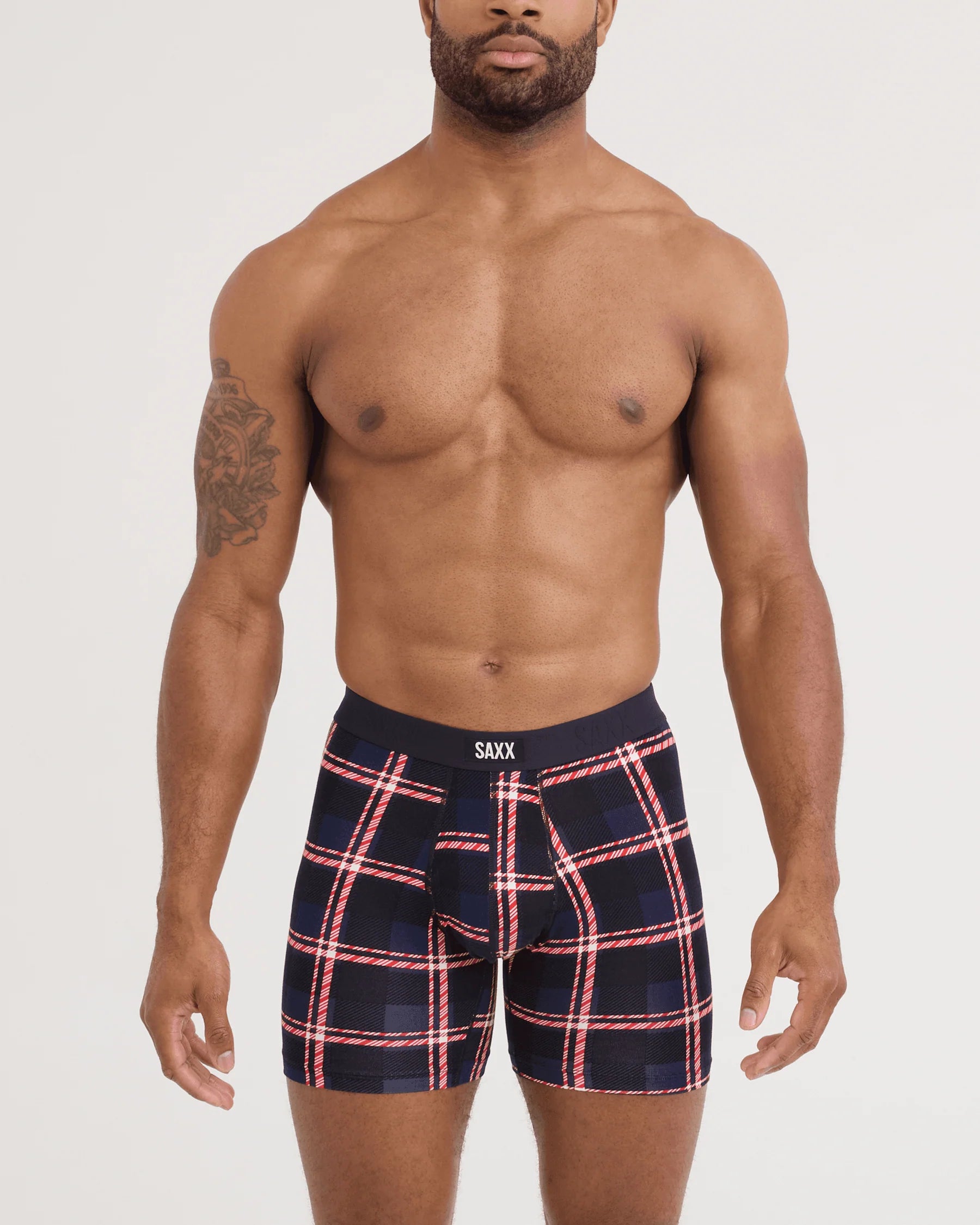 Saxx Vibe Xtra Soft Comfort Boxer Brief Fly 2 Pack - Confection Plaid
