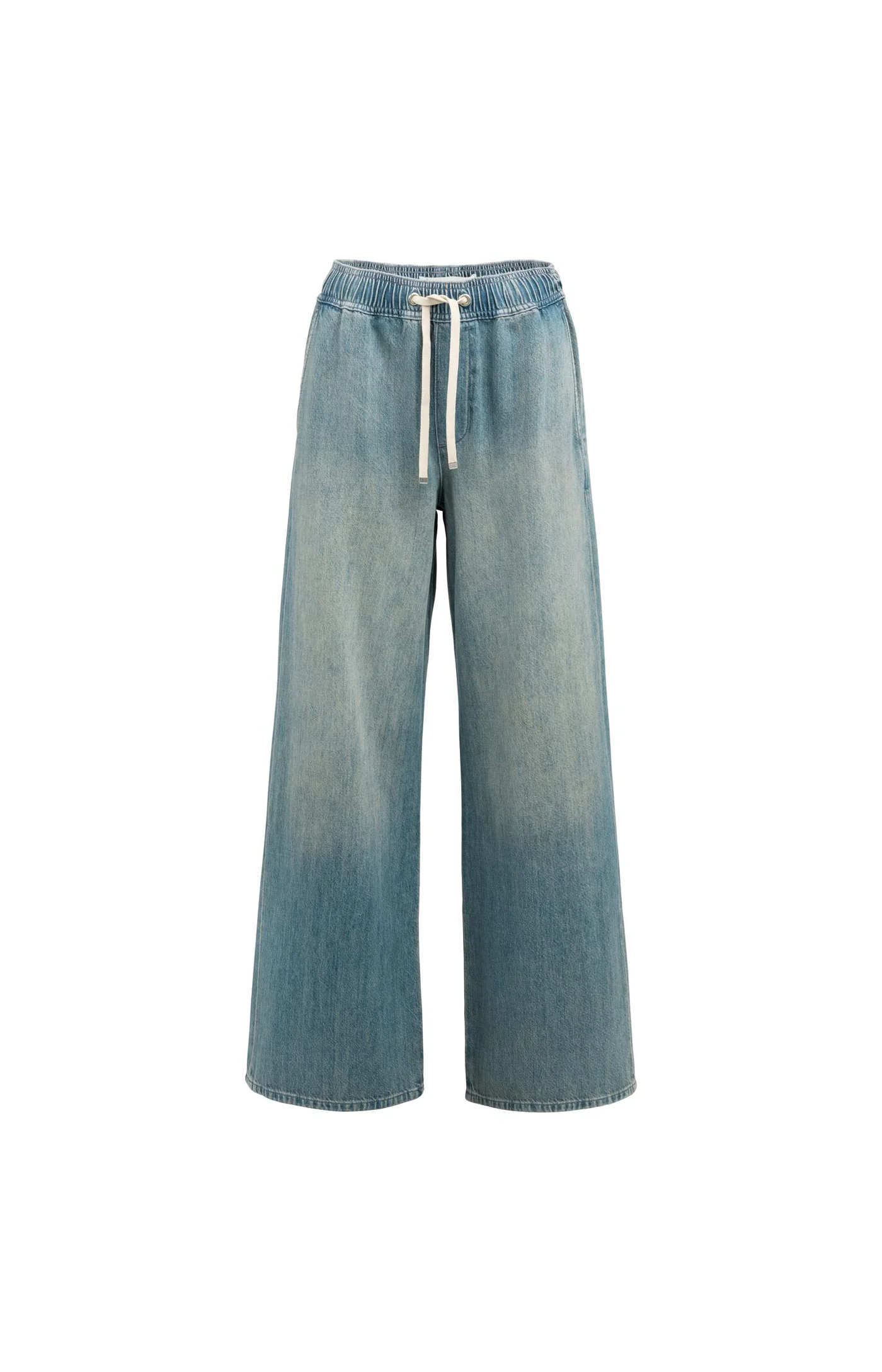 Yaya Pull On Denim Trousers - Mid Blue