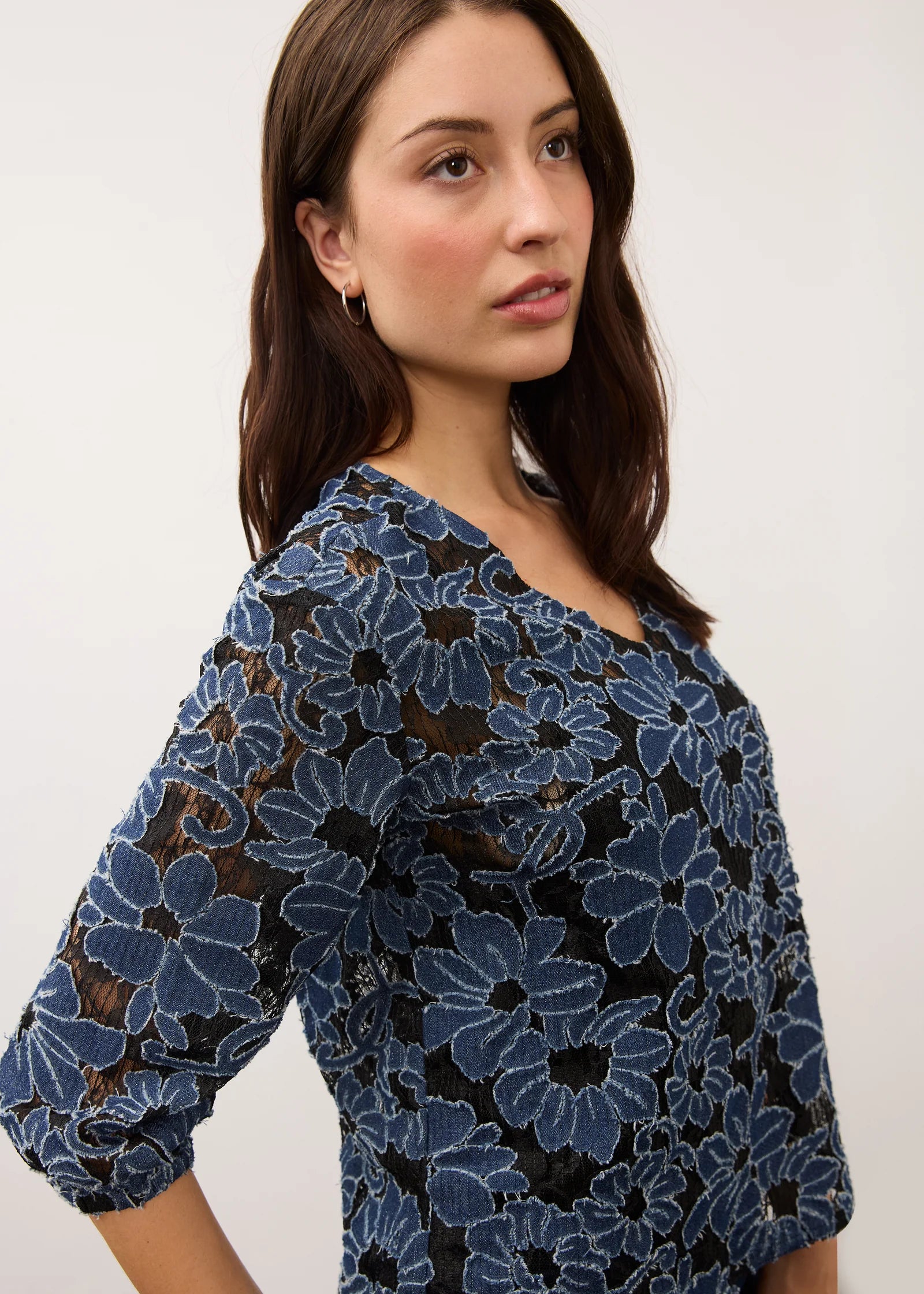 FDJ Denim Lace Popover - Denim
