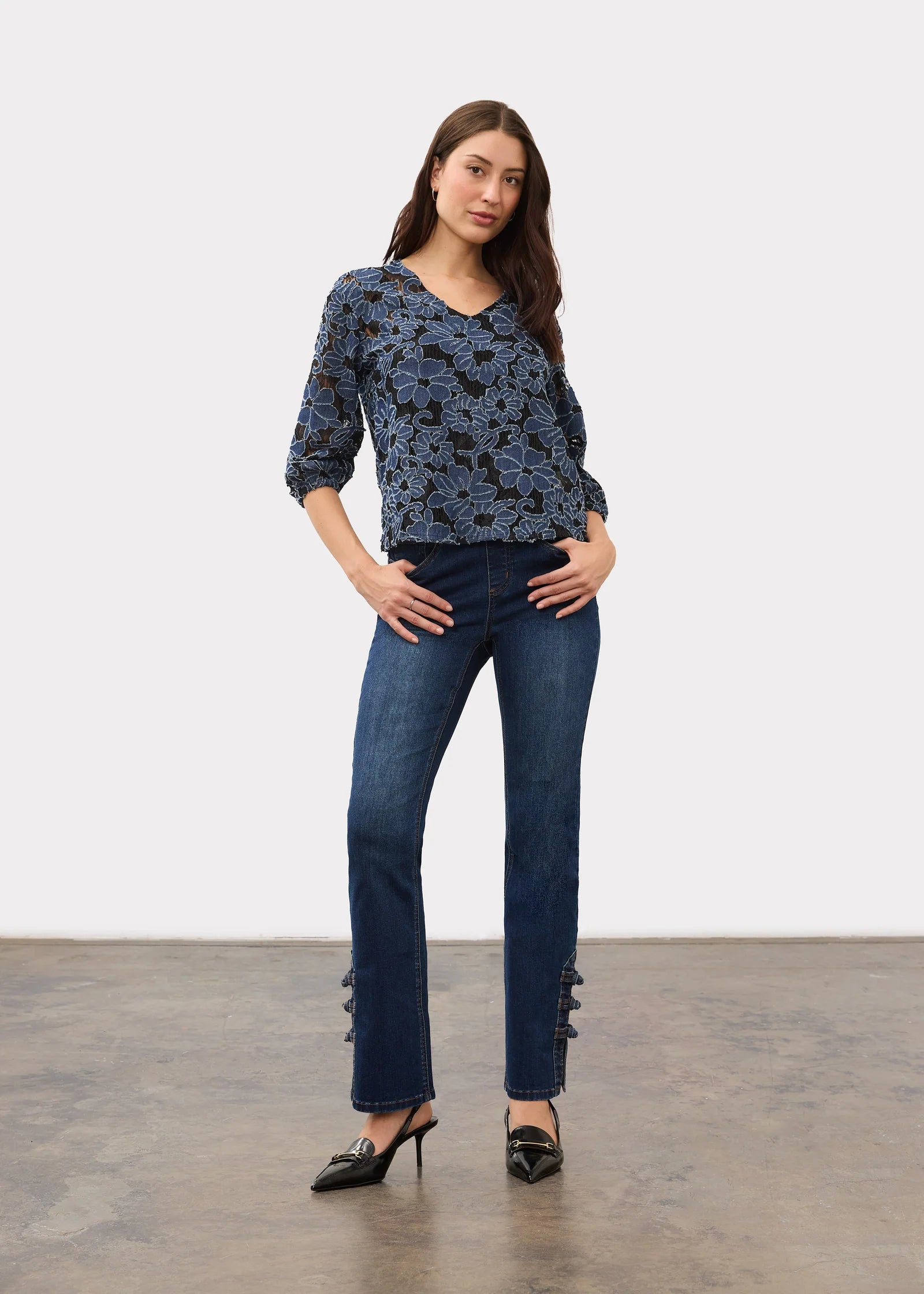 FDJ Denim Lace Popover - Denim