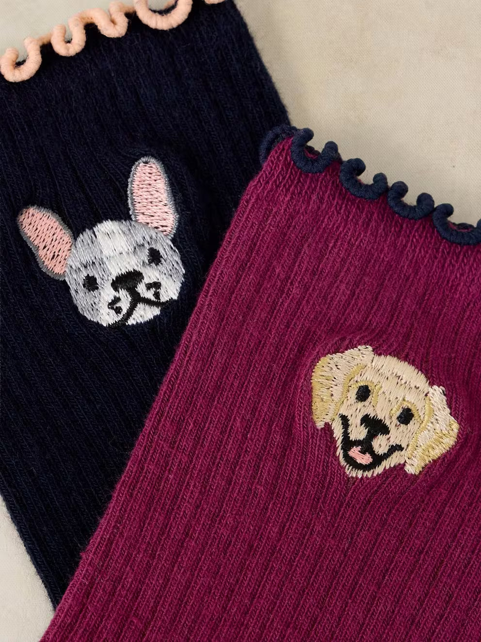 White Stuff 2 Pack Dog Ankle Sock - Navy Multi