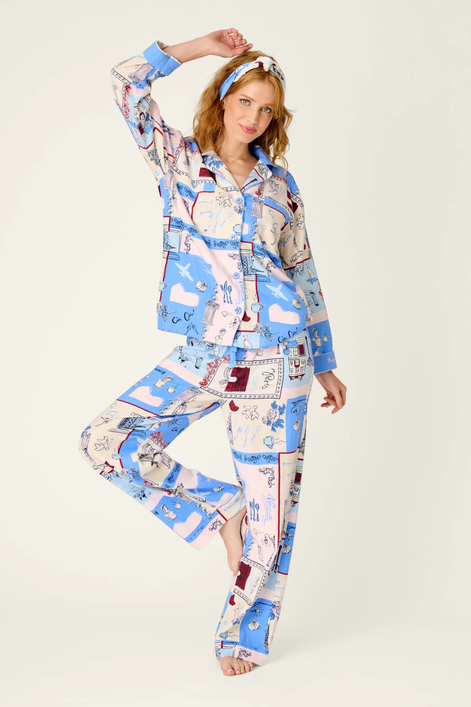 PJ Salvage Flannel PJ Set - Bonjour