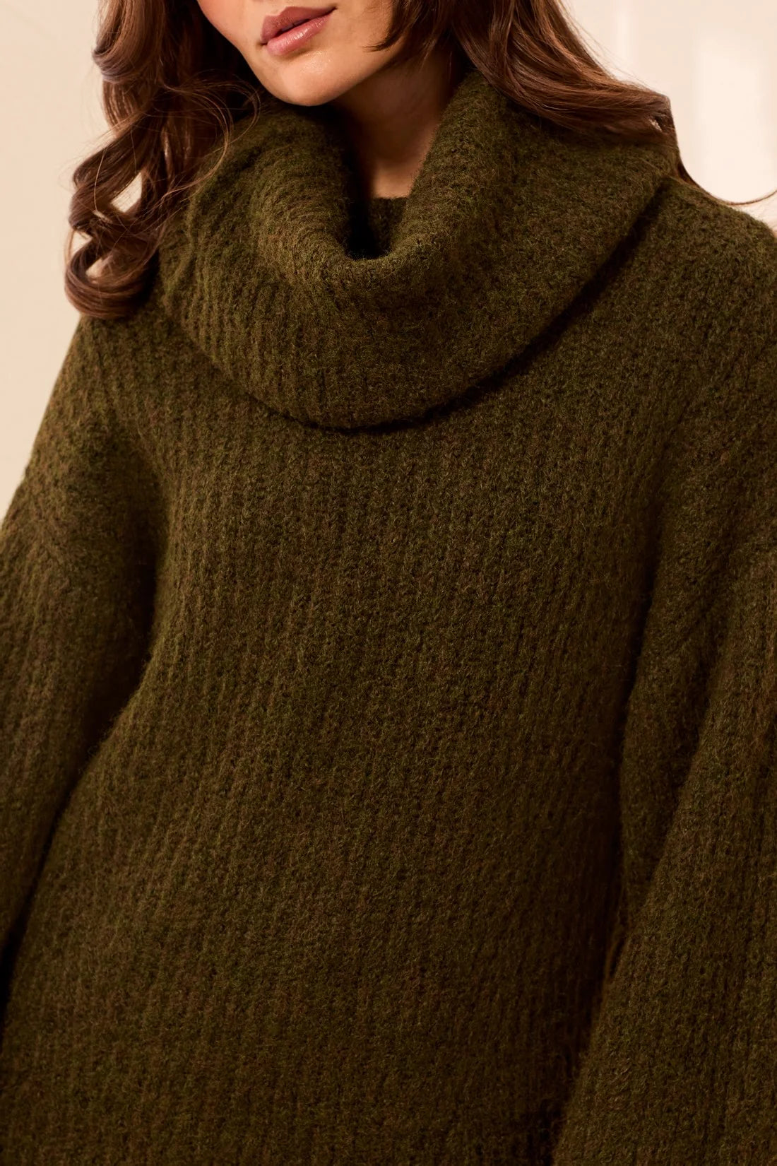 Tribal Funnel Neck Sweater - Cedar