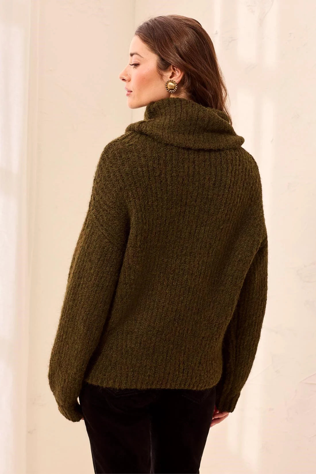 Tribal Funnel Neck Sweater - Cedar