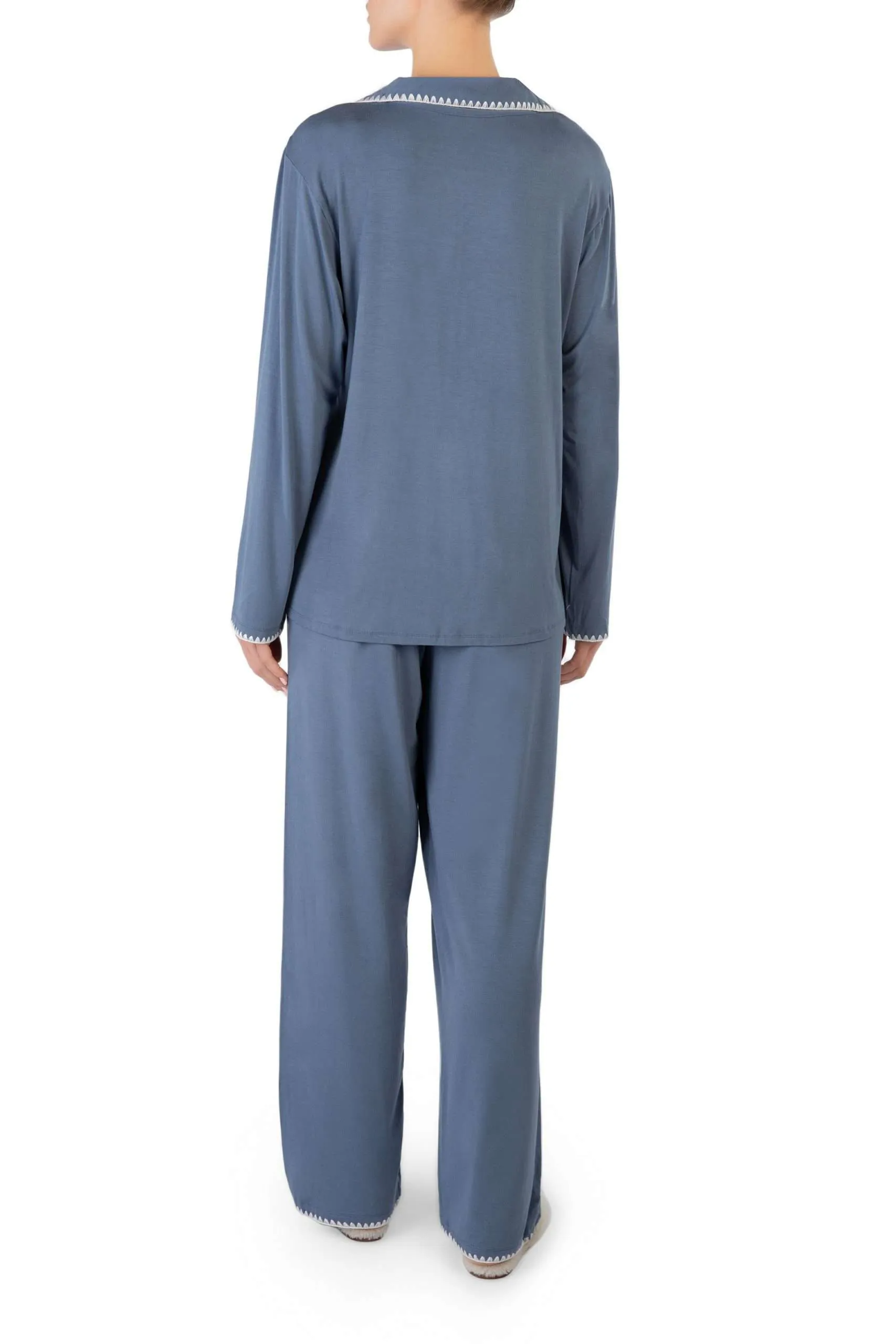 Eberjey Frida PJ Set - Coastal Blue/Ivory Sleepwear - Pajamas by Eberjey | Grace the Boutique