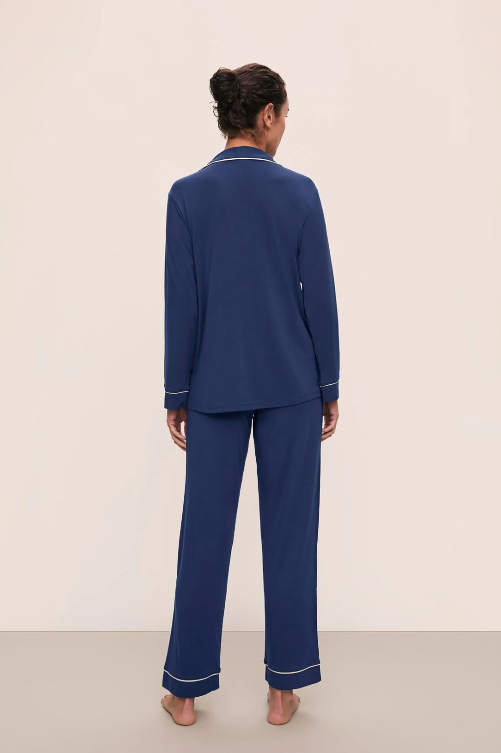 Eberjey Gisele Long PJ Set - Navy/Ivory