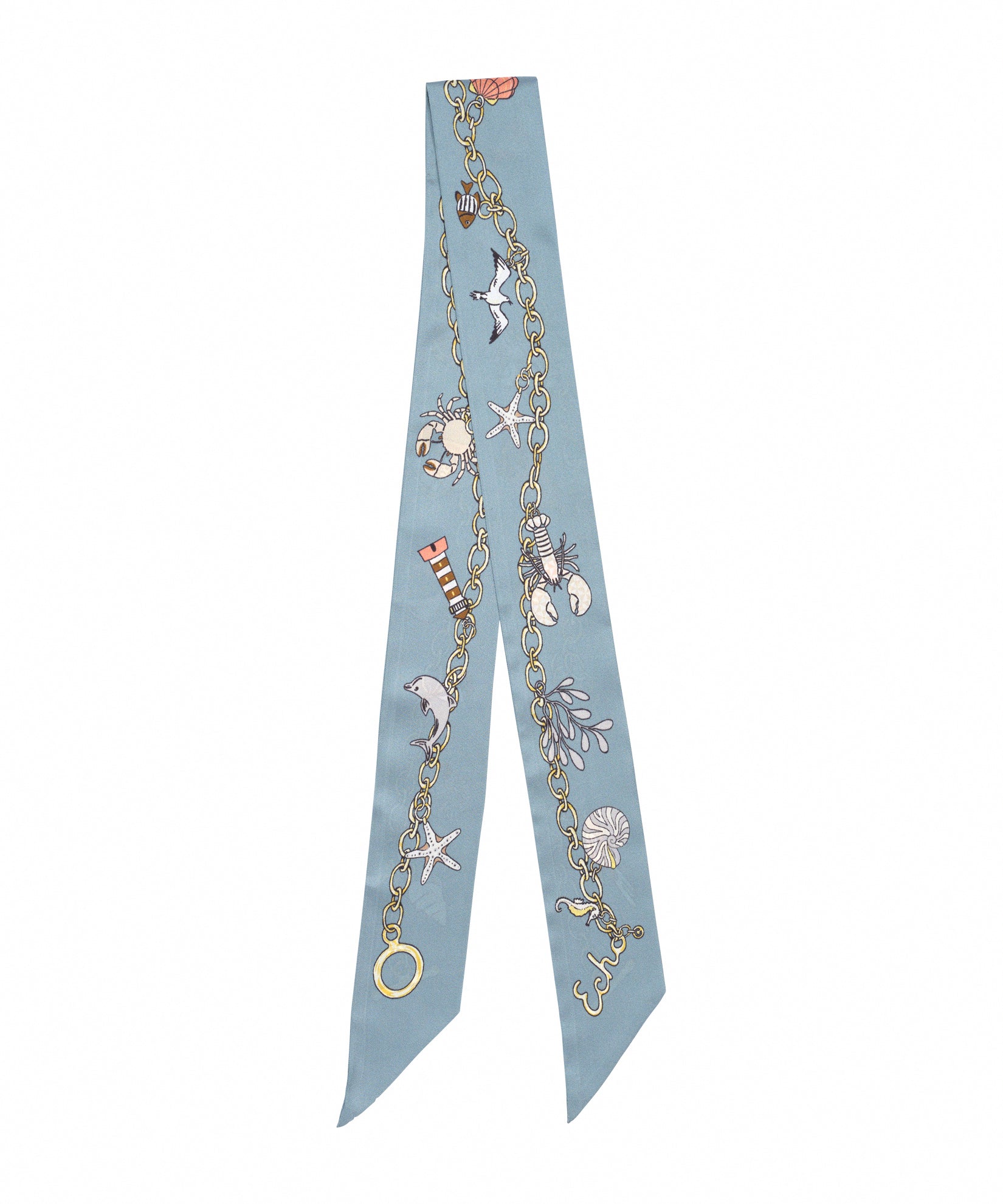 Echo Charmed Life Silk Ribbon Scarf - Blue Shadow