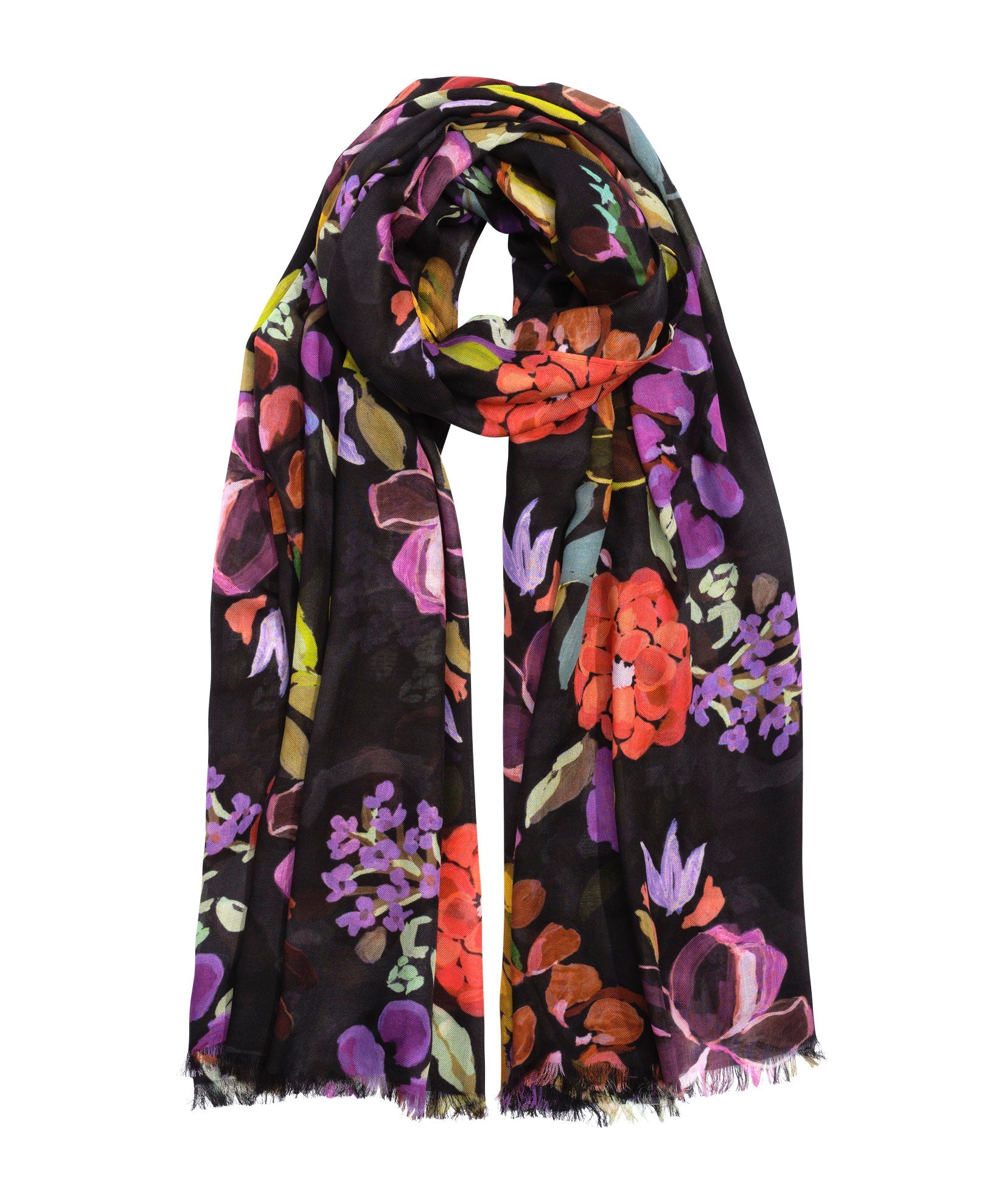 Echo Happy Floral Wrap - Black Accessories - Other Accessories - Hats & Scarves by Echo | Grace the Boutique