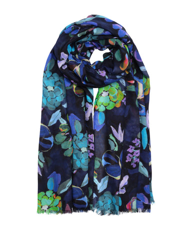 Echo Happy Floral Wrap - Navy Accessories - Other Accessories - Hats & Scarves by Echo | Grace the Boutique