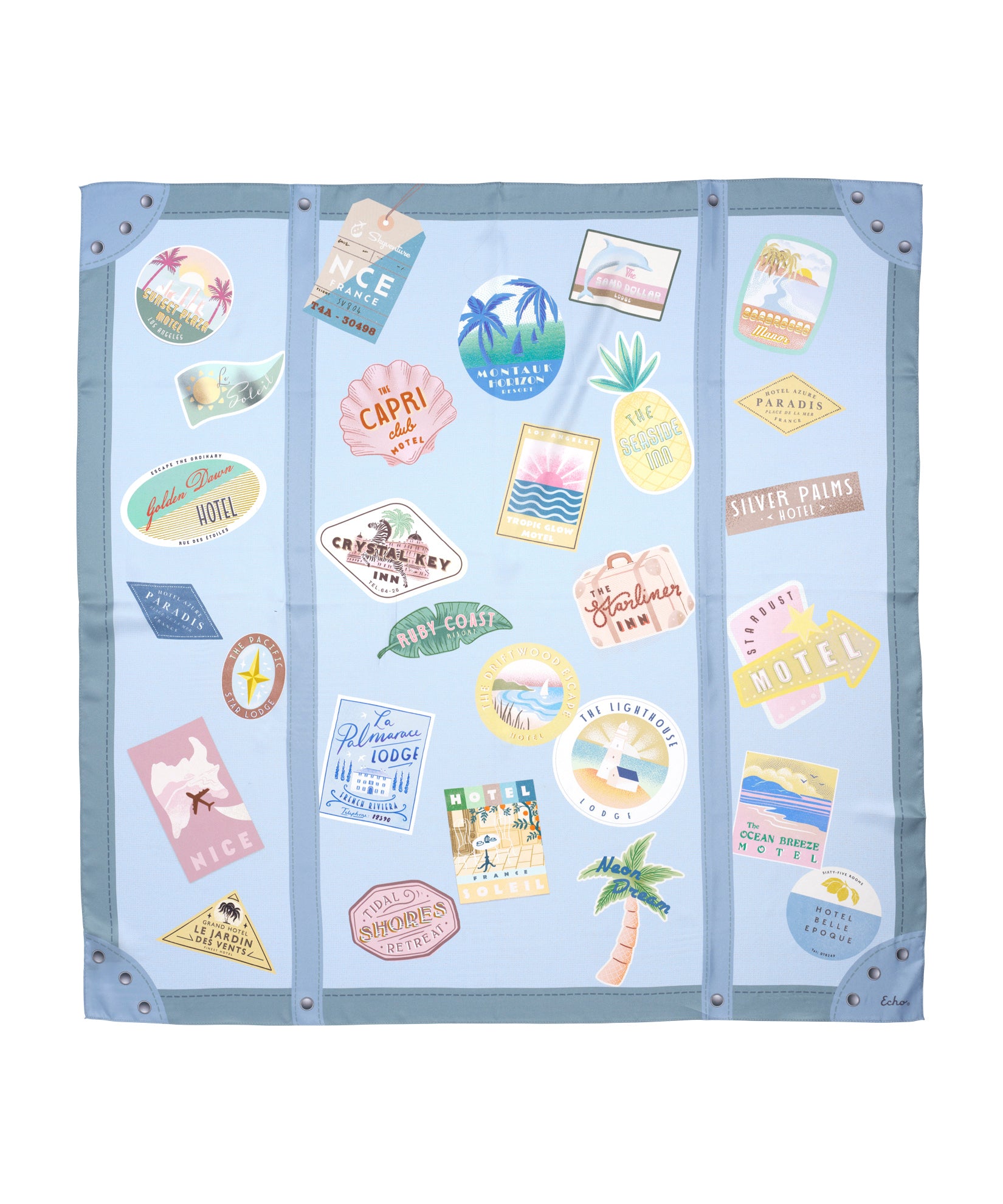 Echo Travel Stickers Silk Square - Blue Shadow