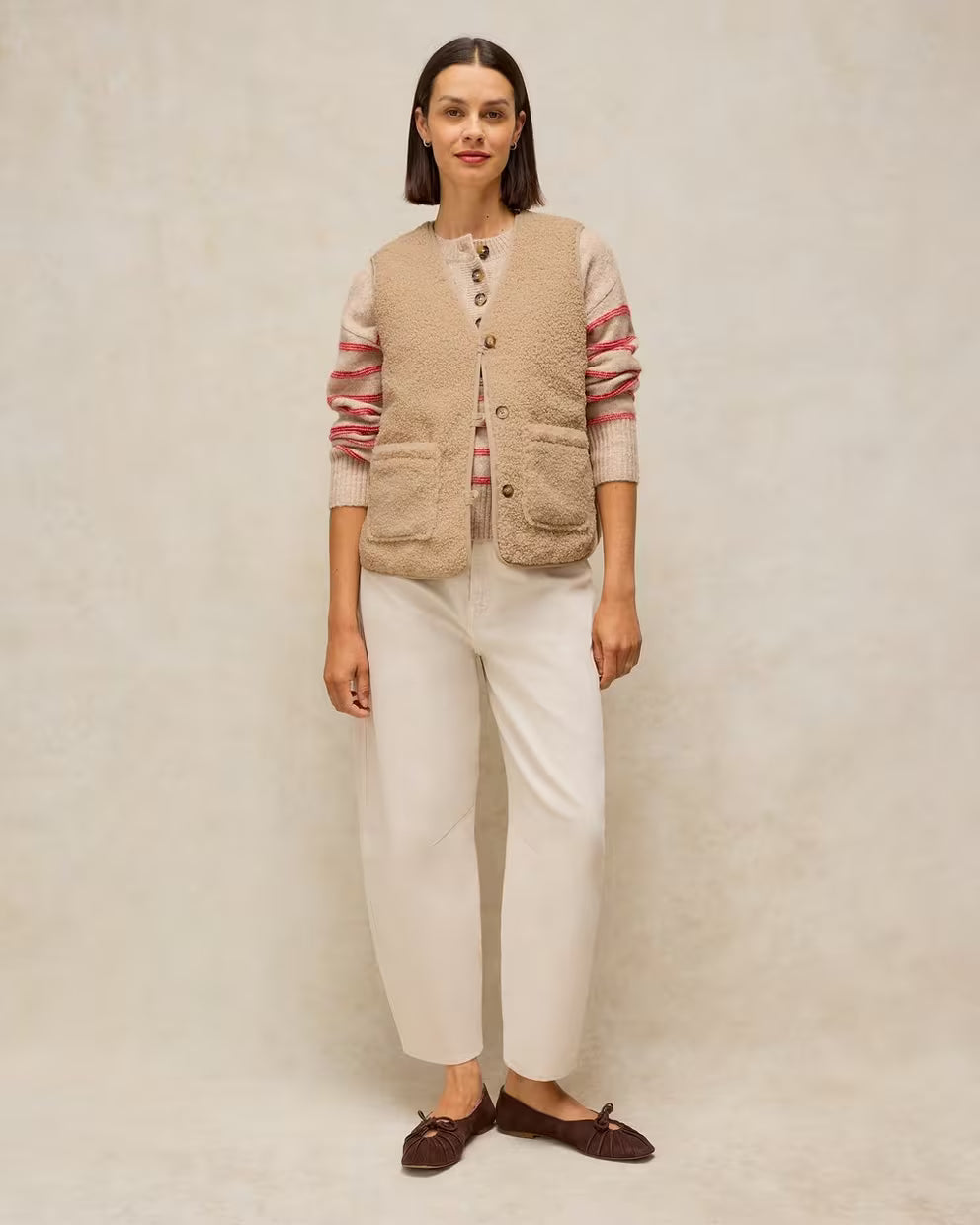 White Stuff Emery Vest - Light Natural
