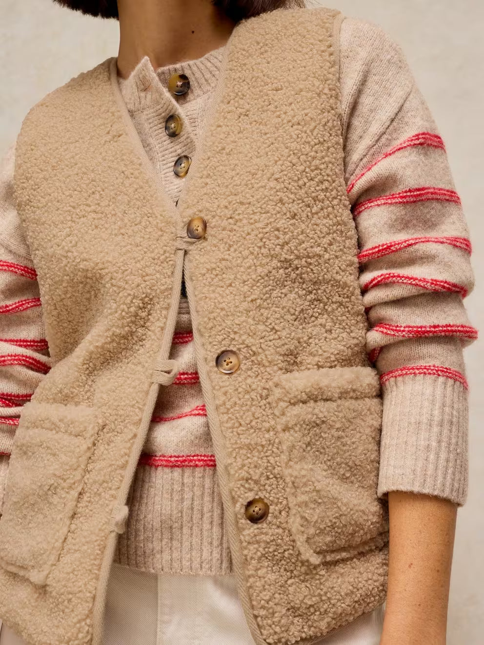 White Stuff Emery Vest - Light Natural