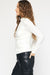 Entro Shirred Mock Neck - Off White Clothing - Tops - Shirts - LS Knits by Entro | Grace the Boutique