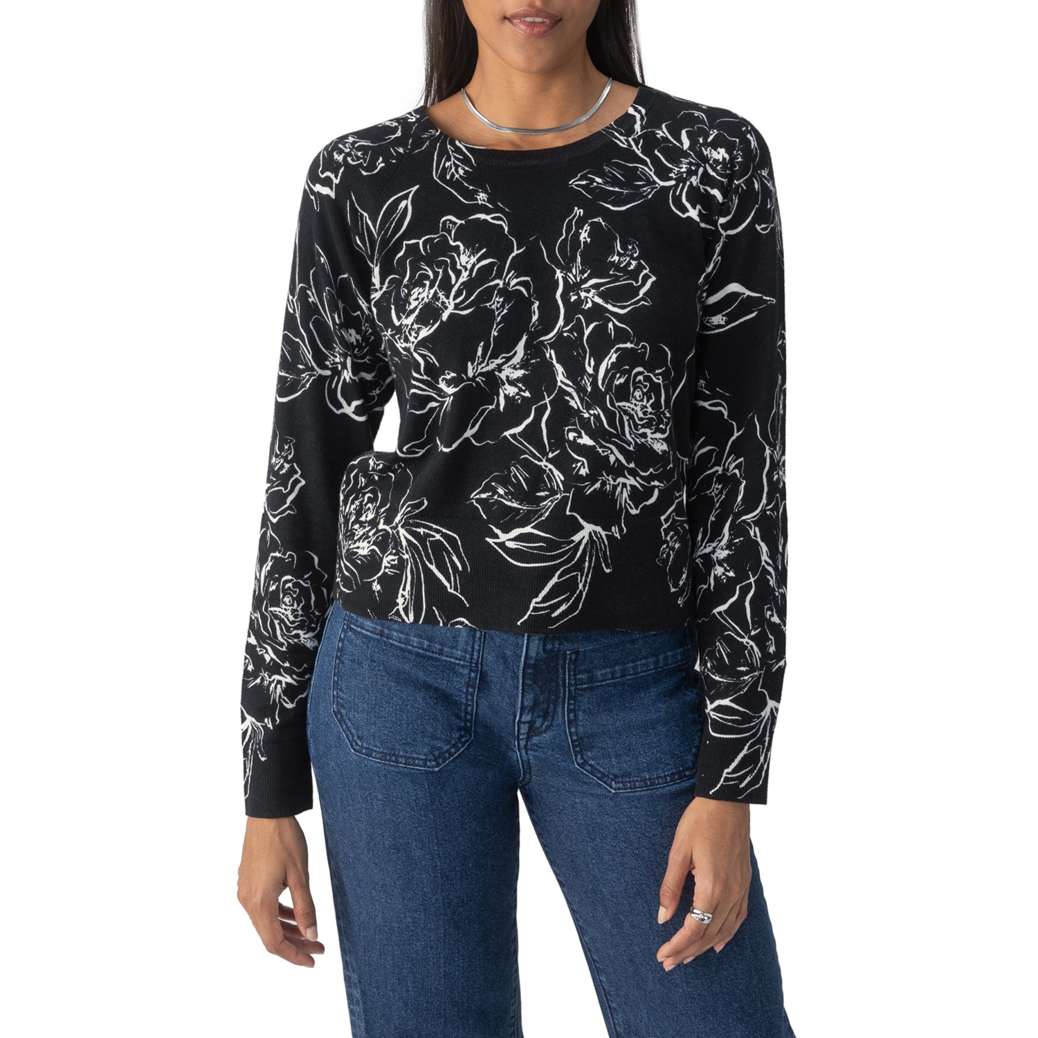 Sanctuary All Day Long Sweater - Rose Stencil