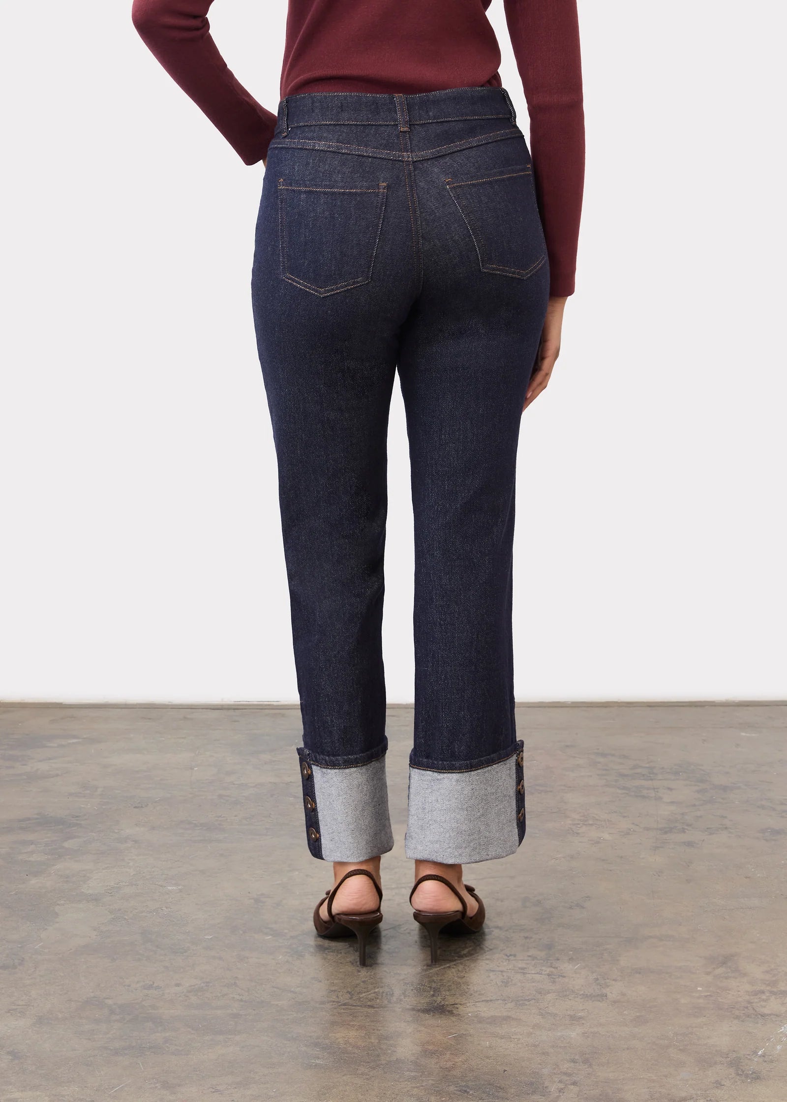 FDJ Olivia Button Cuff Vintage Denim - Forever Blue