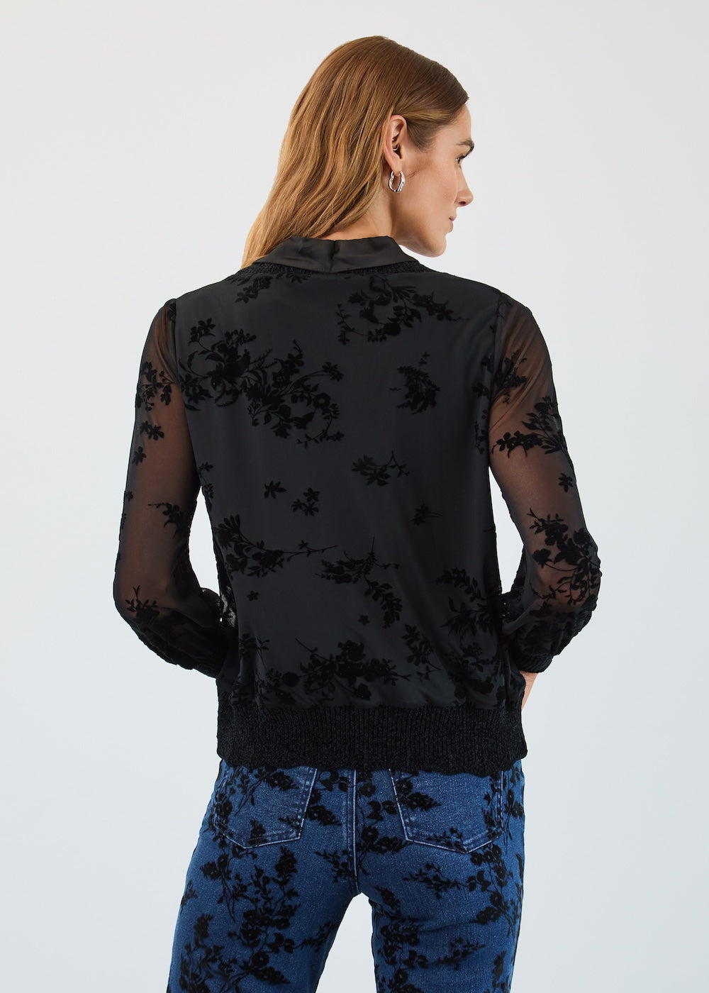 FDJ Flocked Mesh Sweater - Black