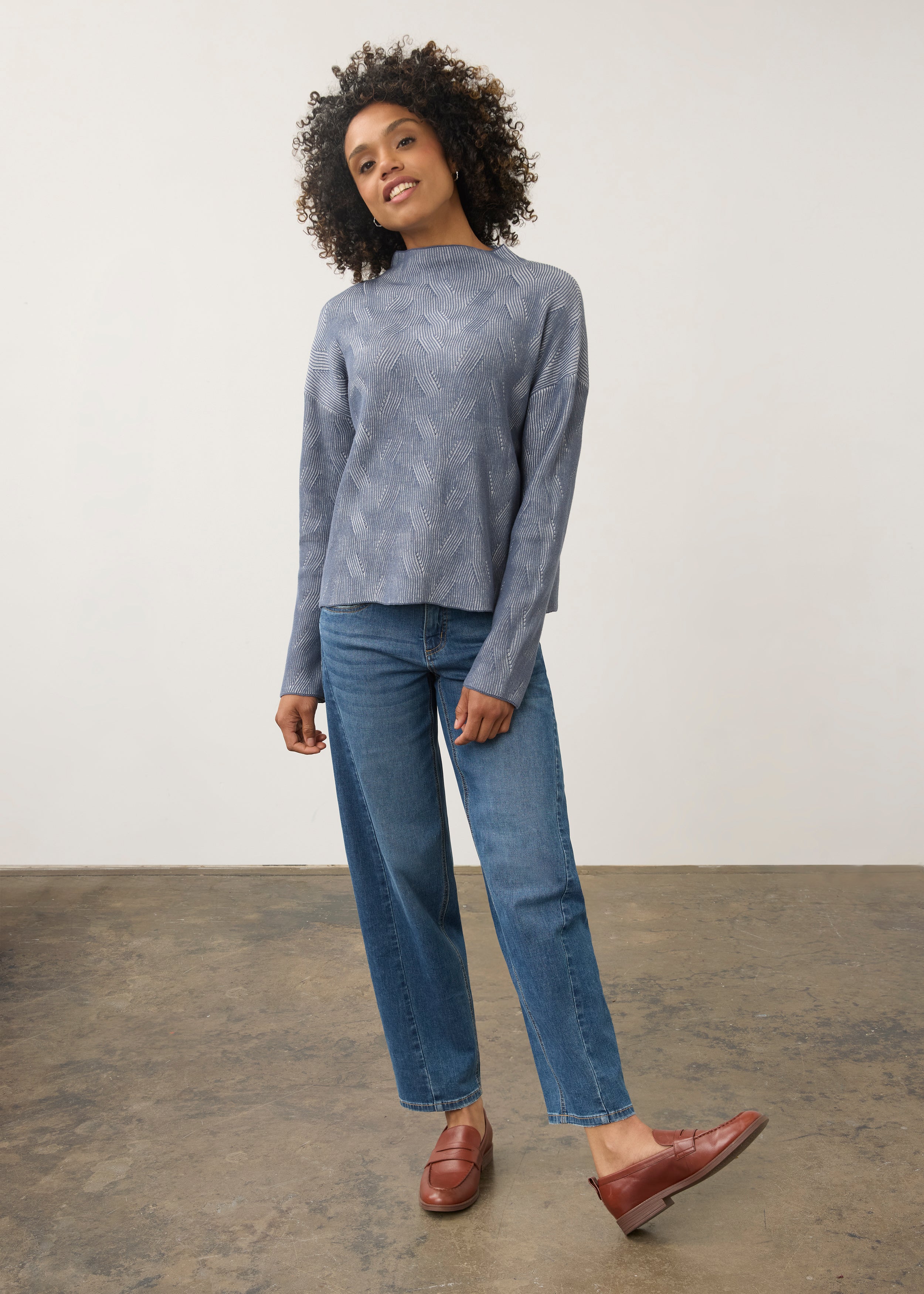 FDJ Long Sleeve Funnel Neck - Grey/Storm