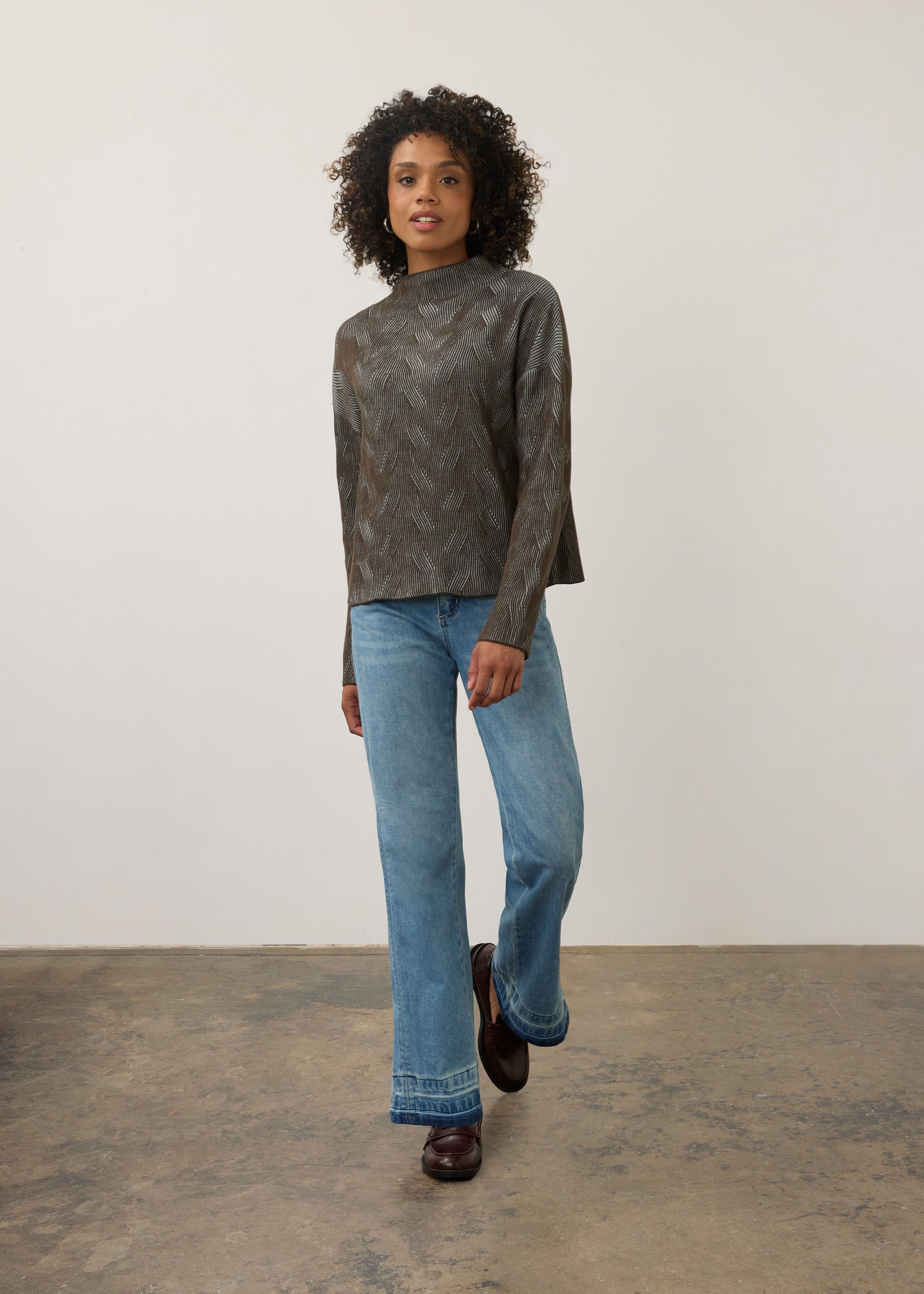 FDJ Long Sleeve Funnel Neck - Olive