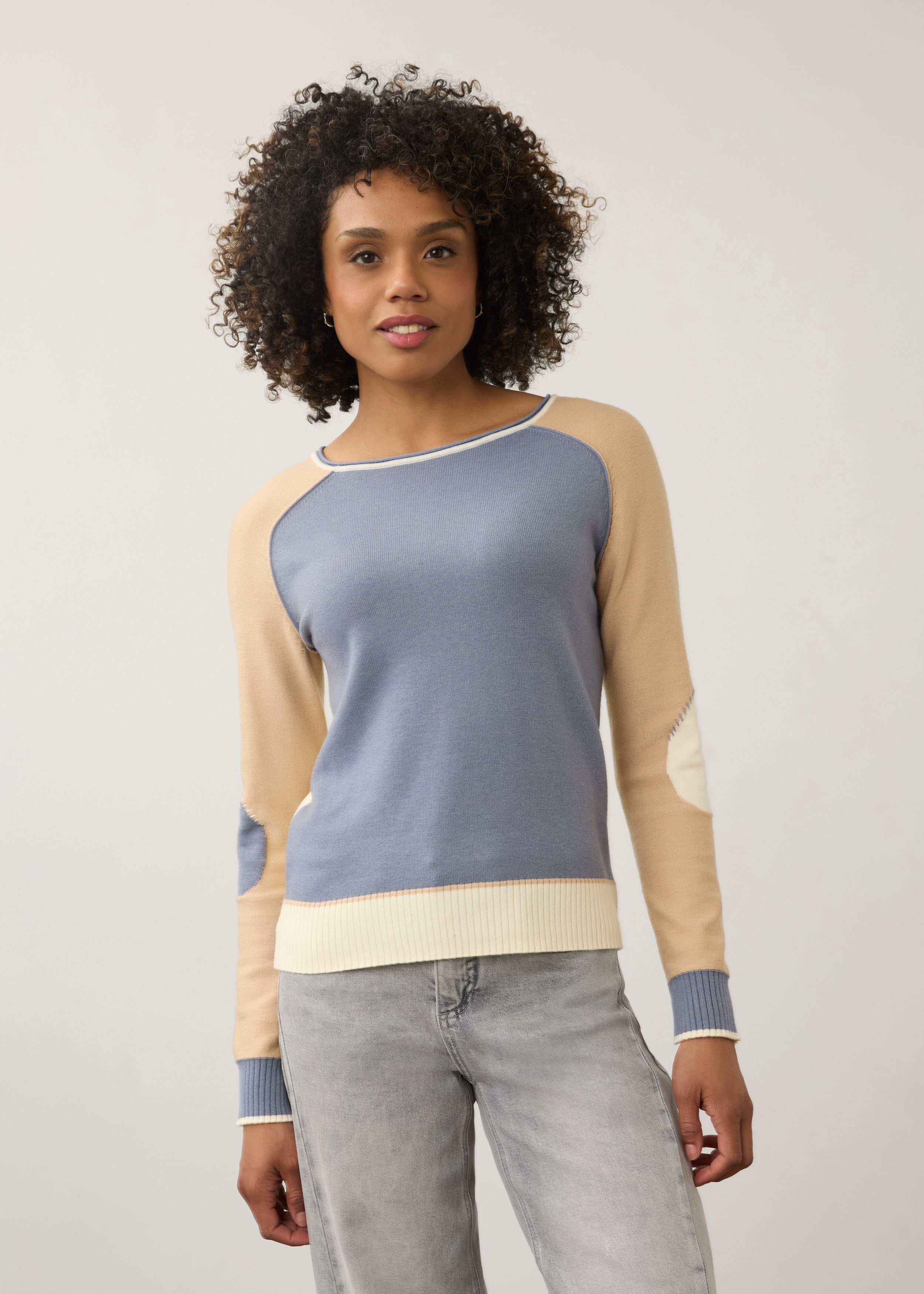 FDJ Long Sleeved Boatneck Sweater - Indigo