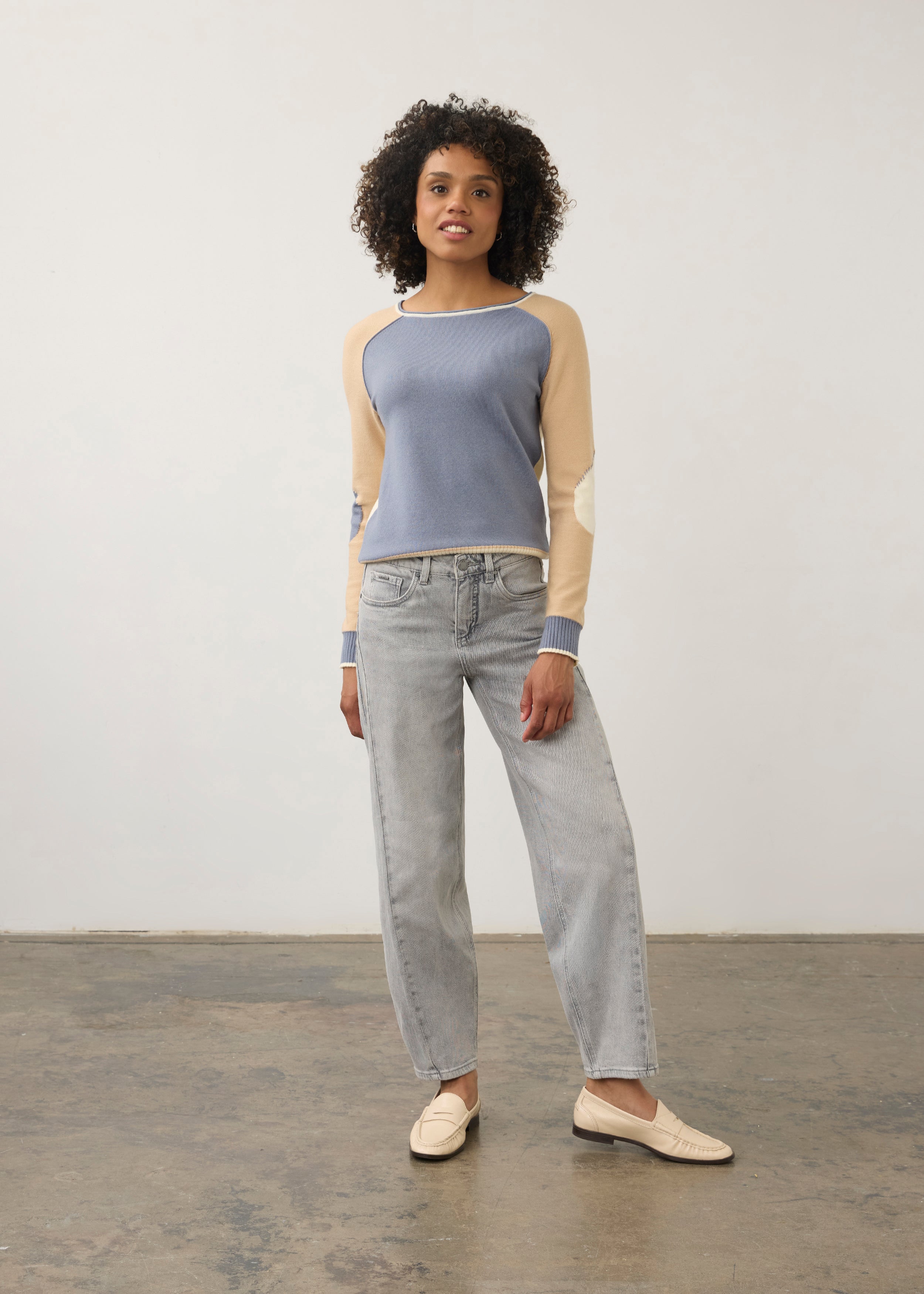 FDJ Long Sleeved Boatneck Sweater - Indigo