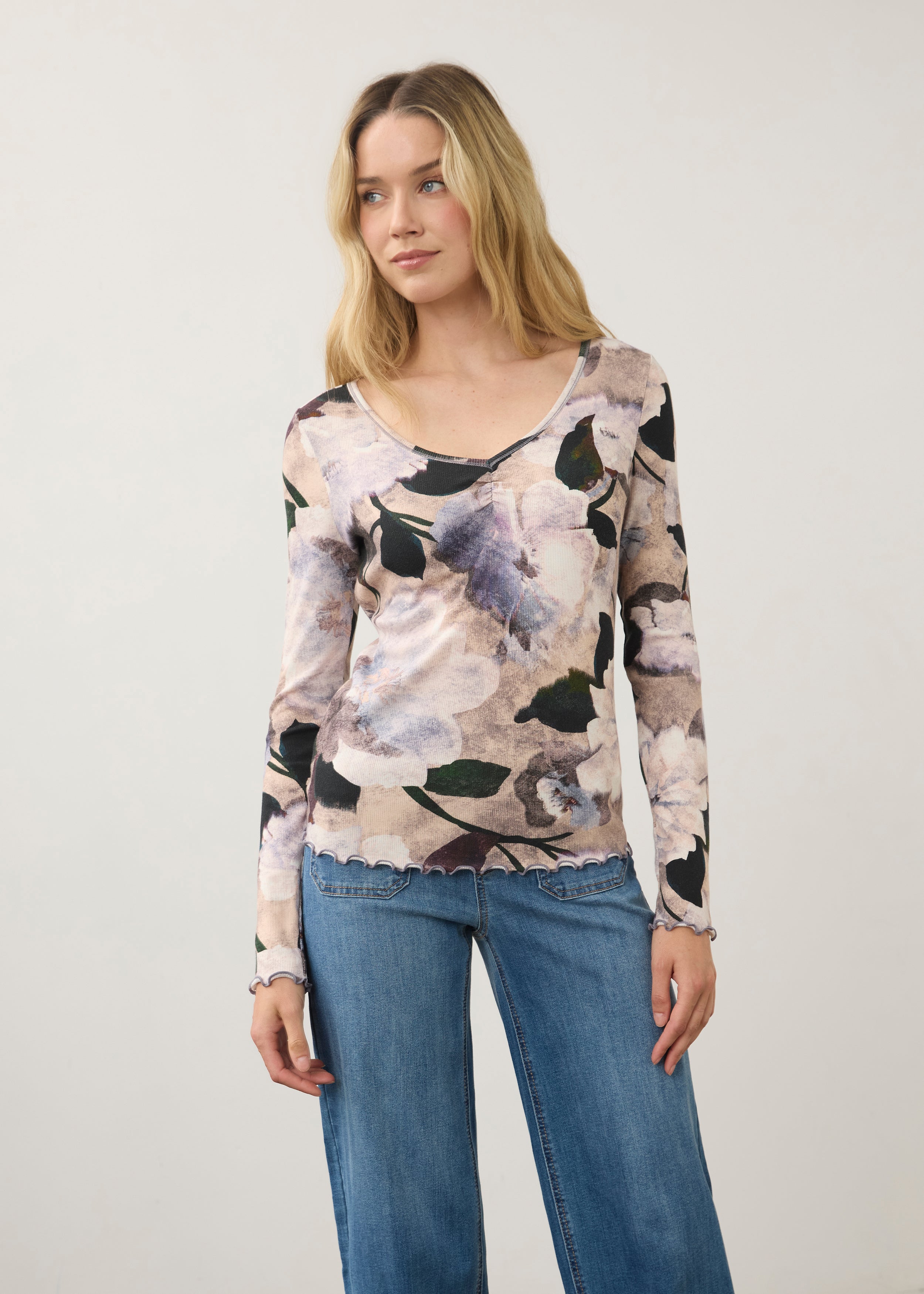 FDJ LS V Neck Top - Winter