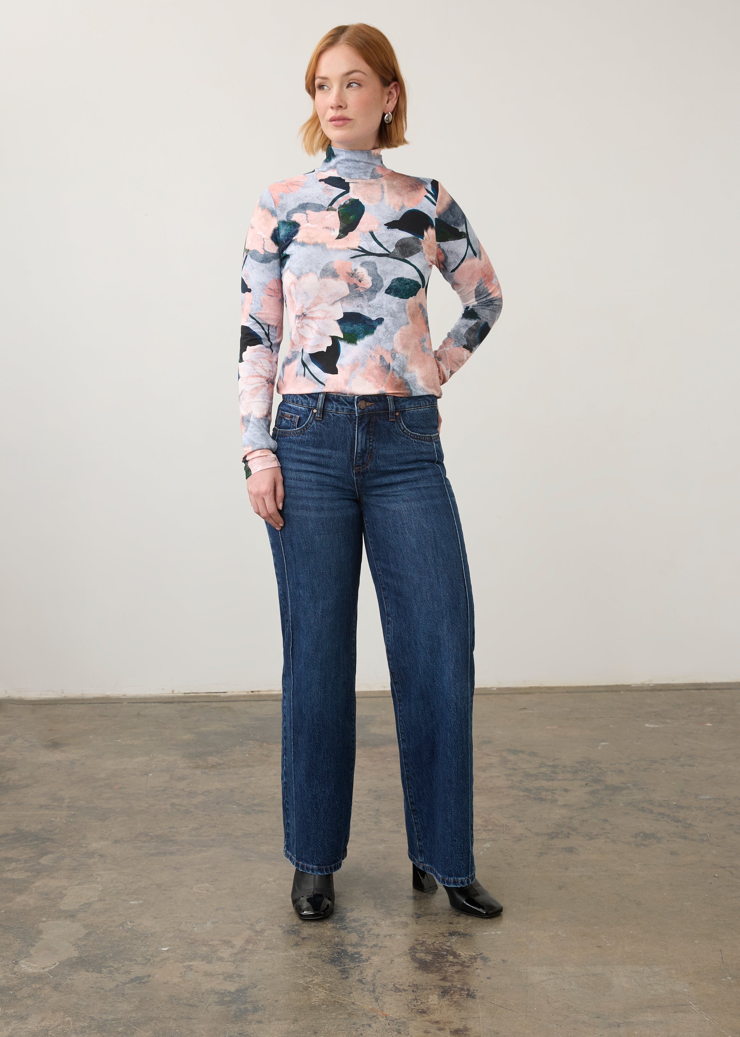 FDJ Mid Rise Wide Leg - Dark
