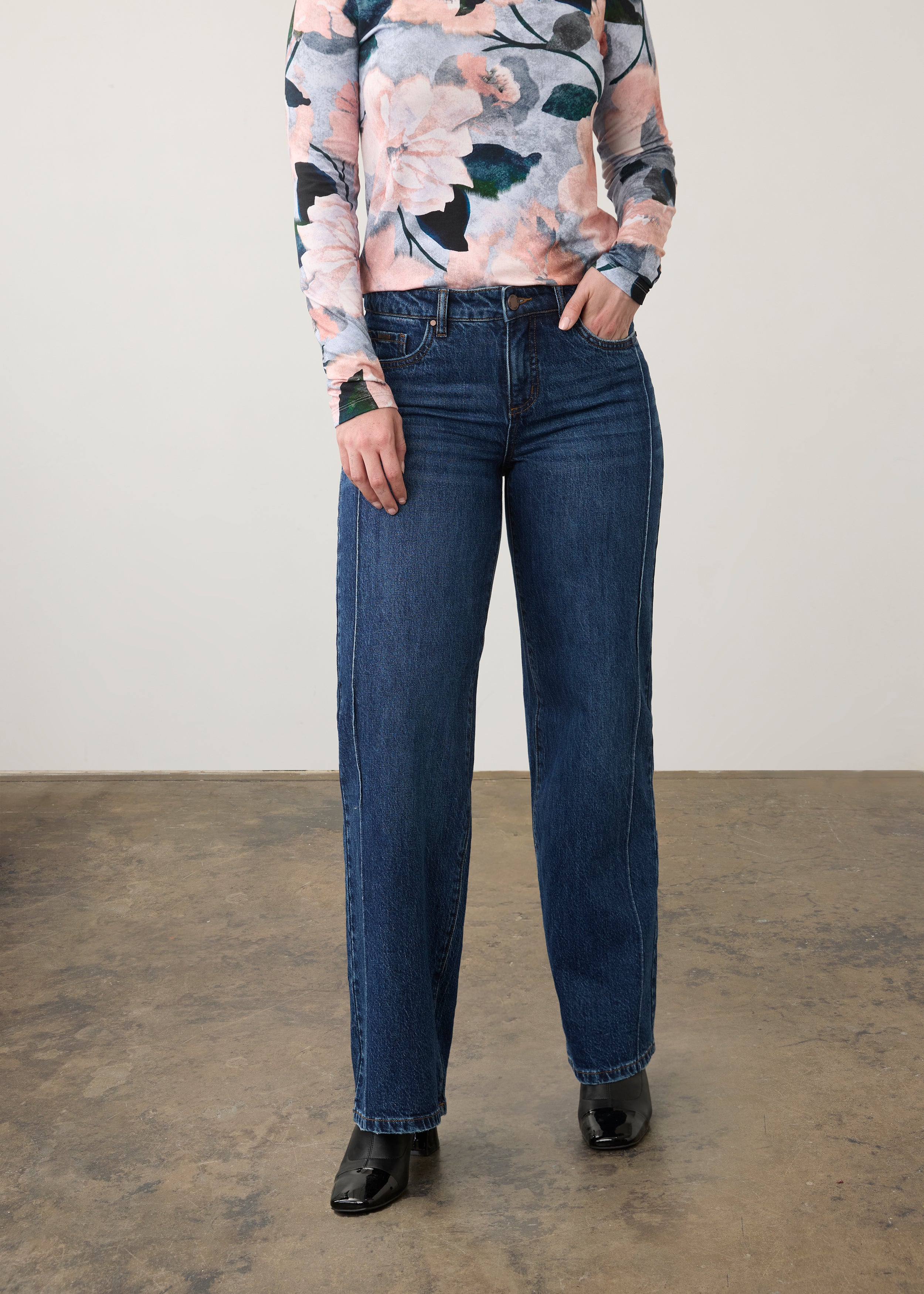 FDJ Mid Rise Wide Leg - Dark