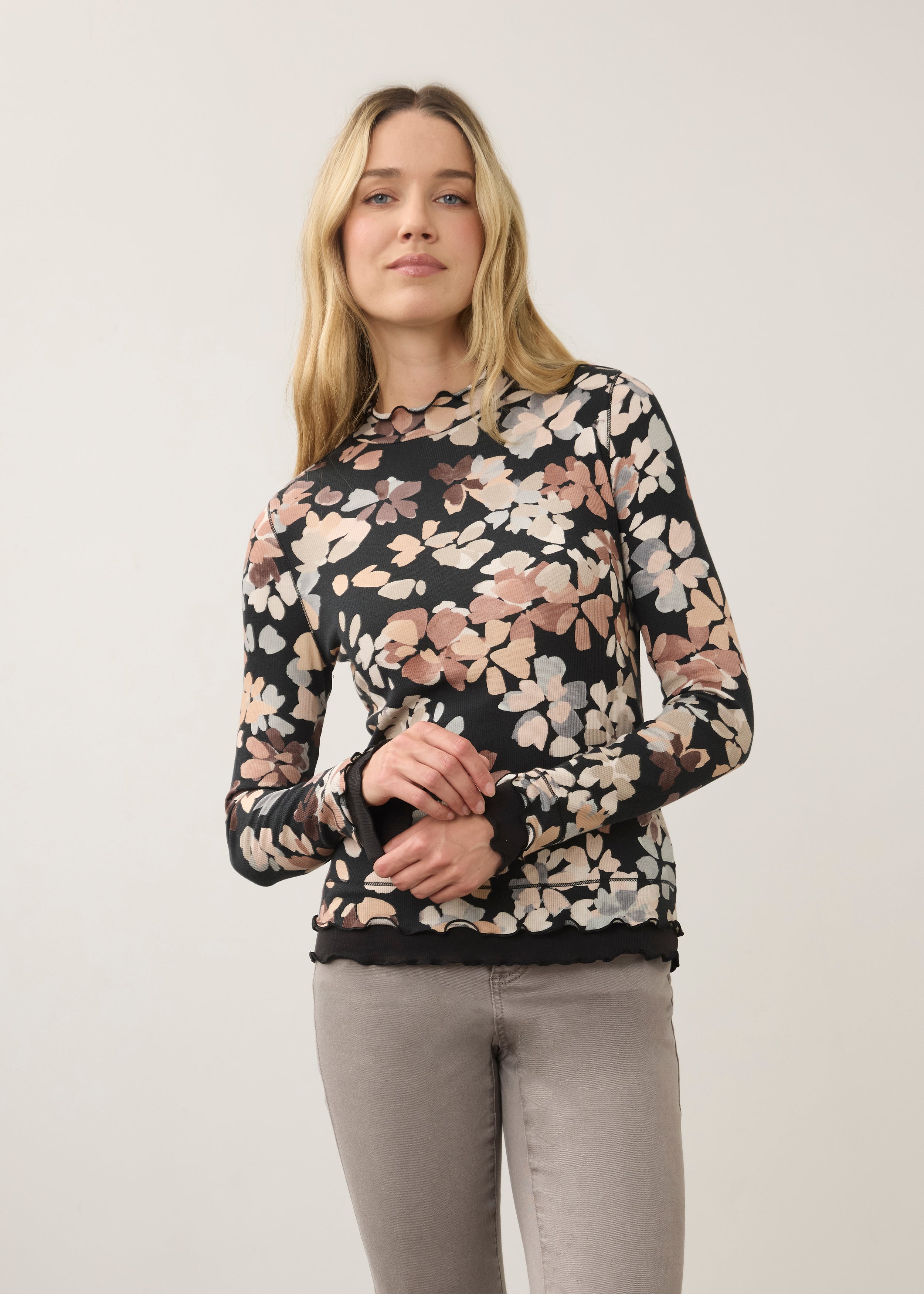 FDJ Mock Neck Top - Neutral