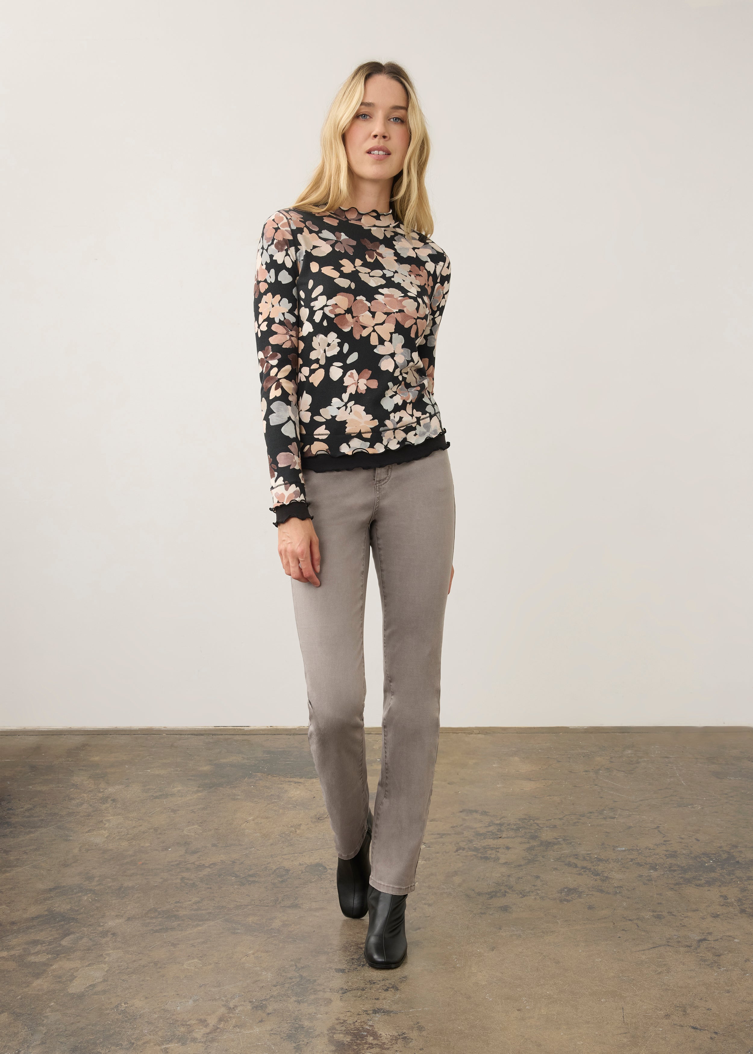 FDJ Mock Neck Top - Neutral